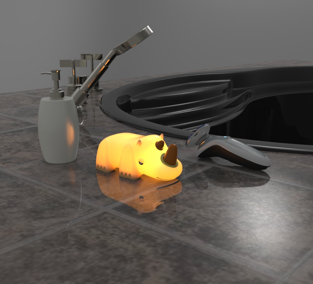 Night light，rhinoceros，