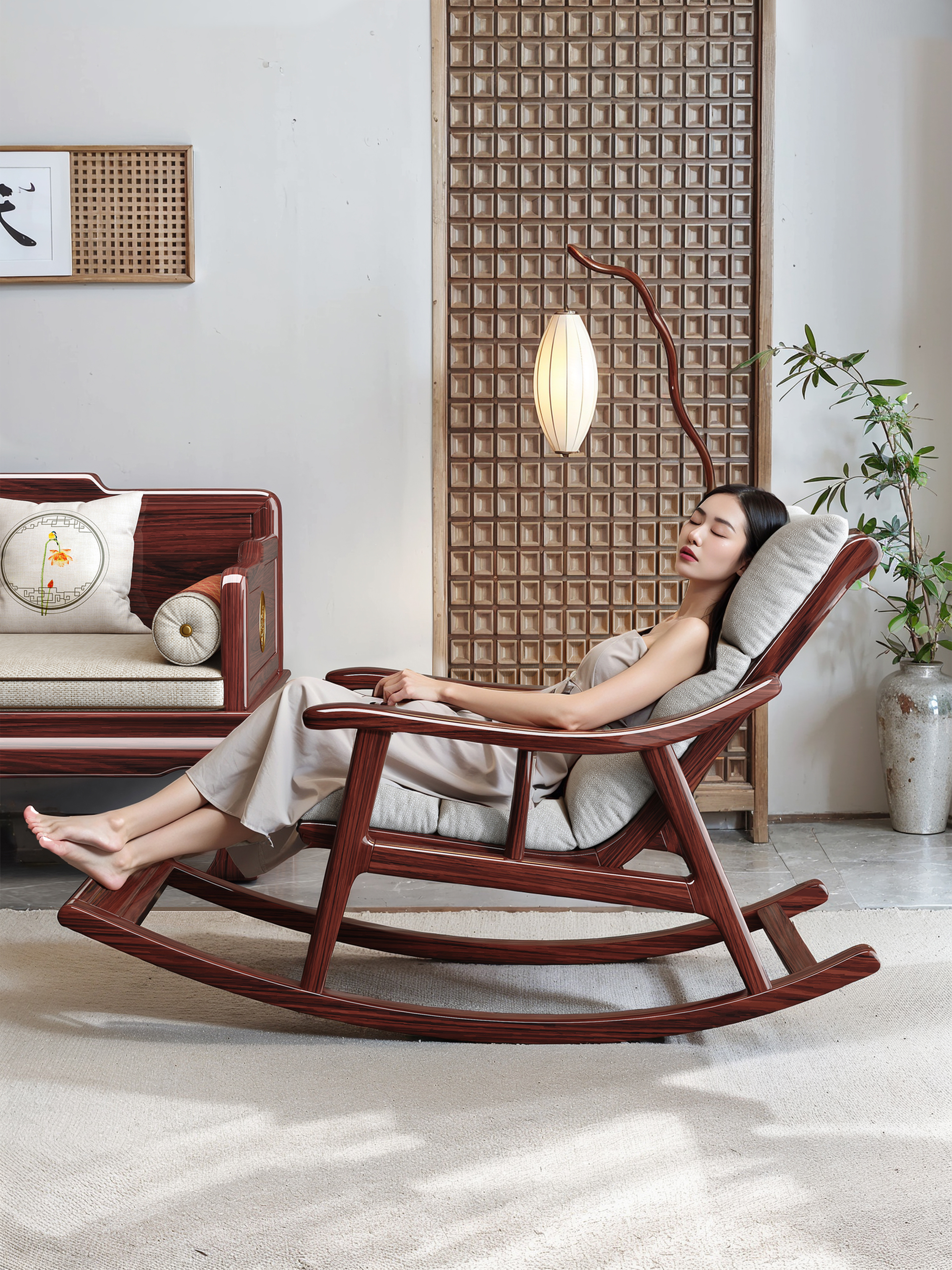 Rocking chair，Small piece，chinese aesthetics，