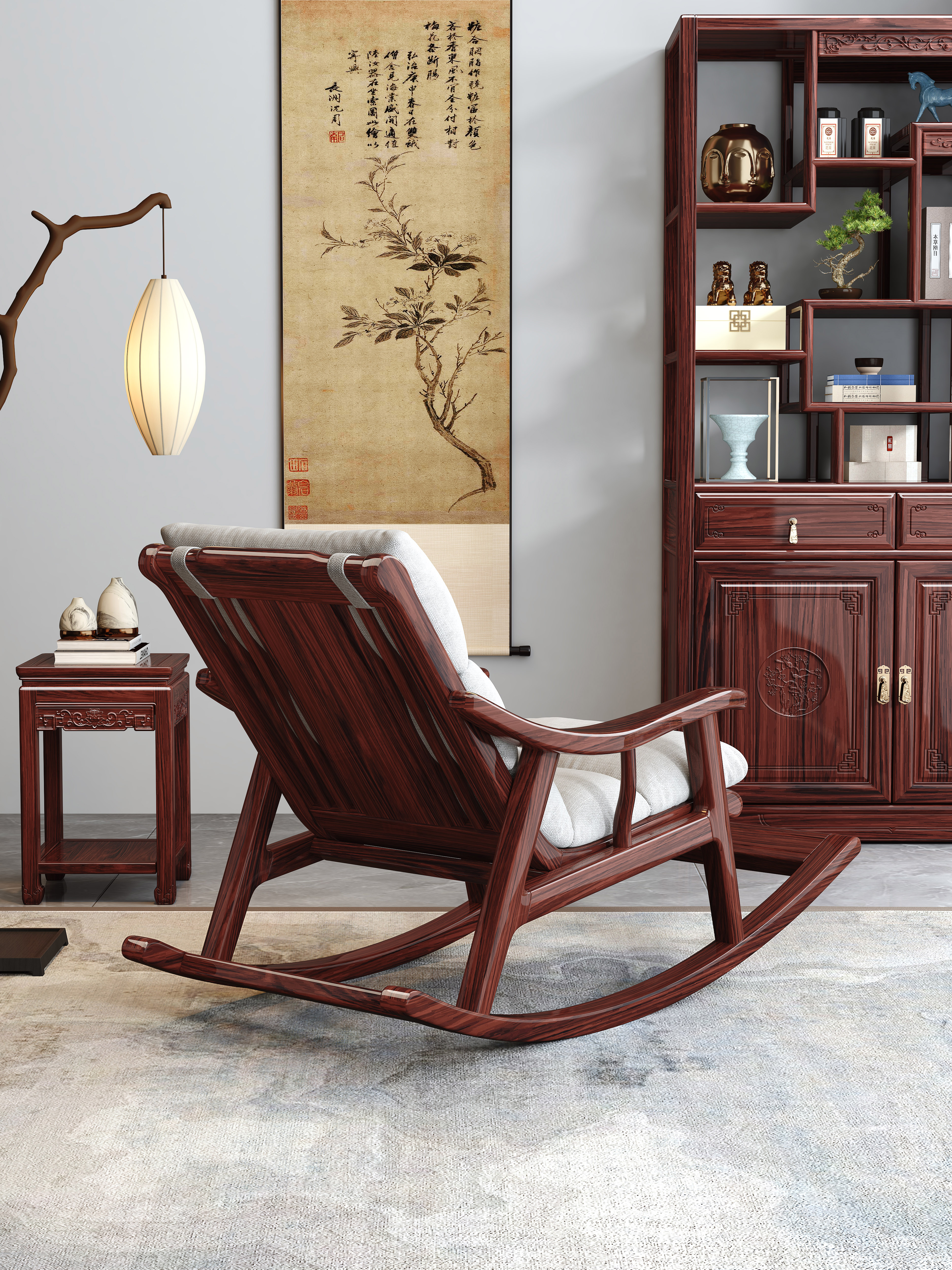 Rocking chair，Small piece，chinese aesthetics，