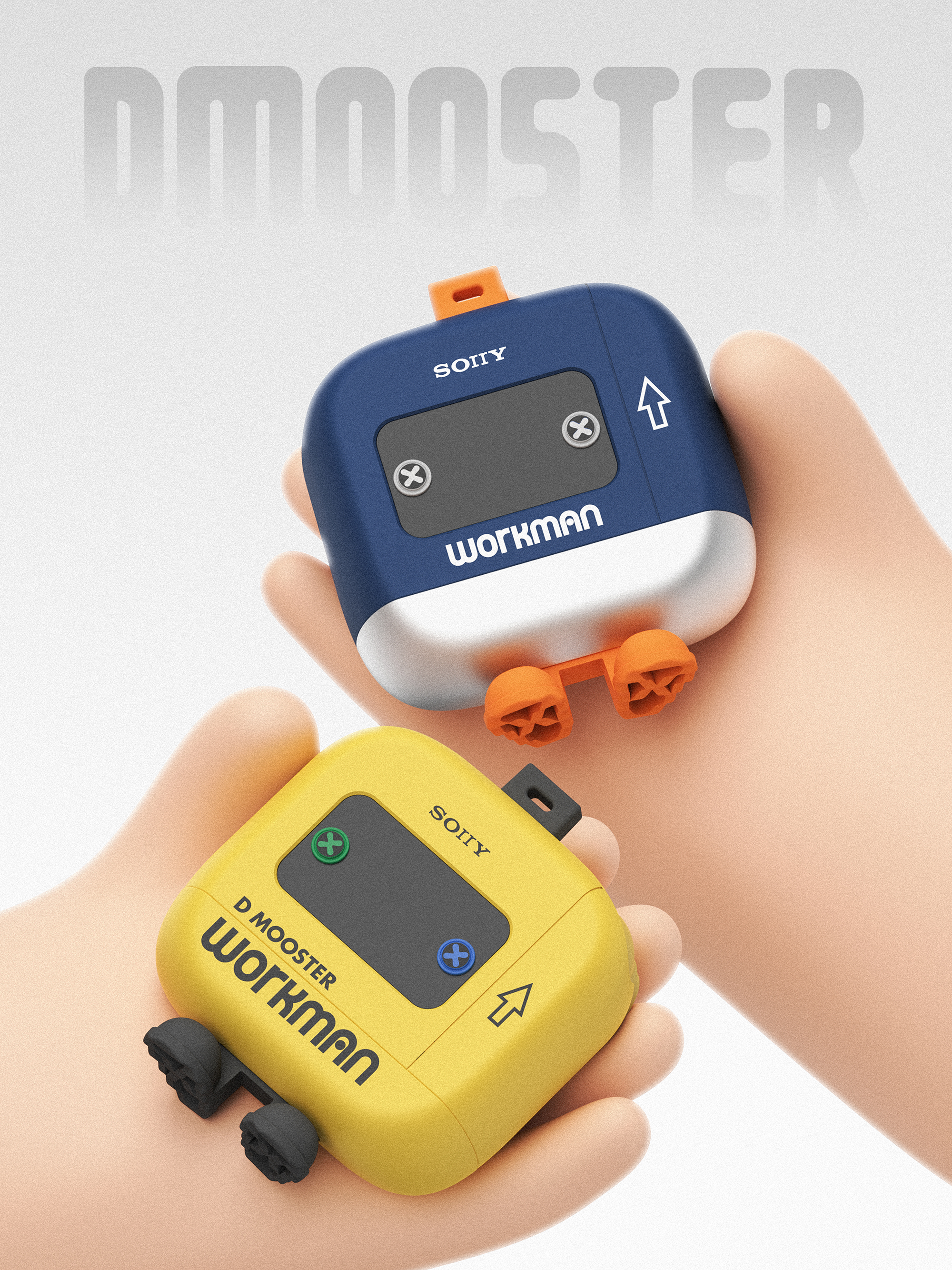 dmooster，Big Monster，Bluetooth headset，tws，industrial design，Render，Chaopin，Earphone design，