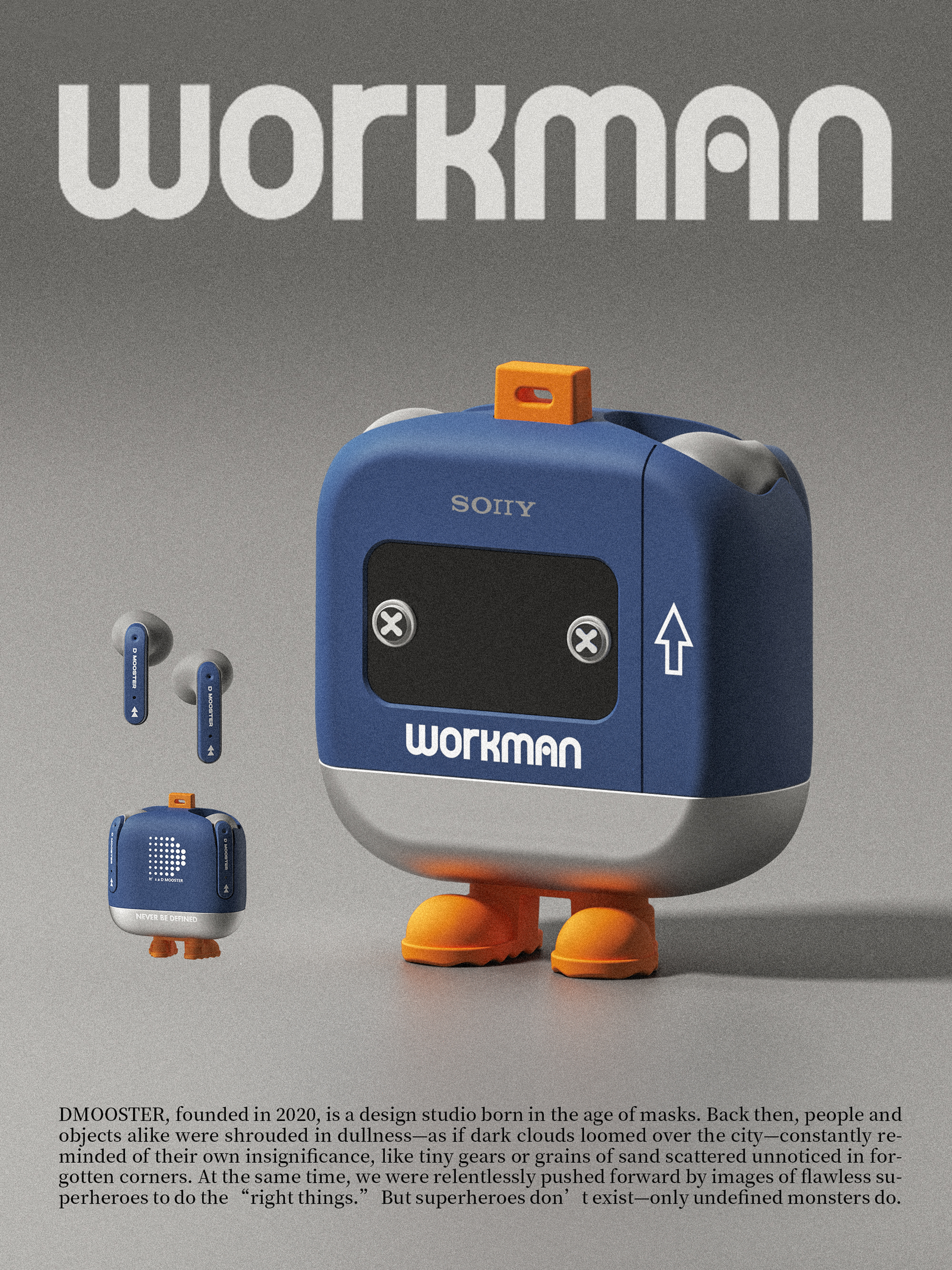 dmooster，Big Monster，Bluetooth headset，tws，industrial design，Render，Chaopin，Earphone design，