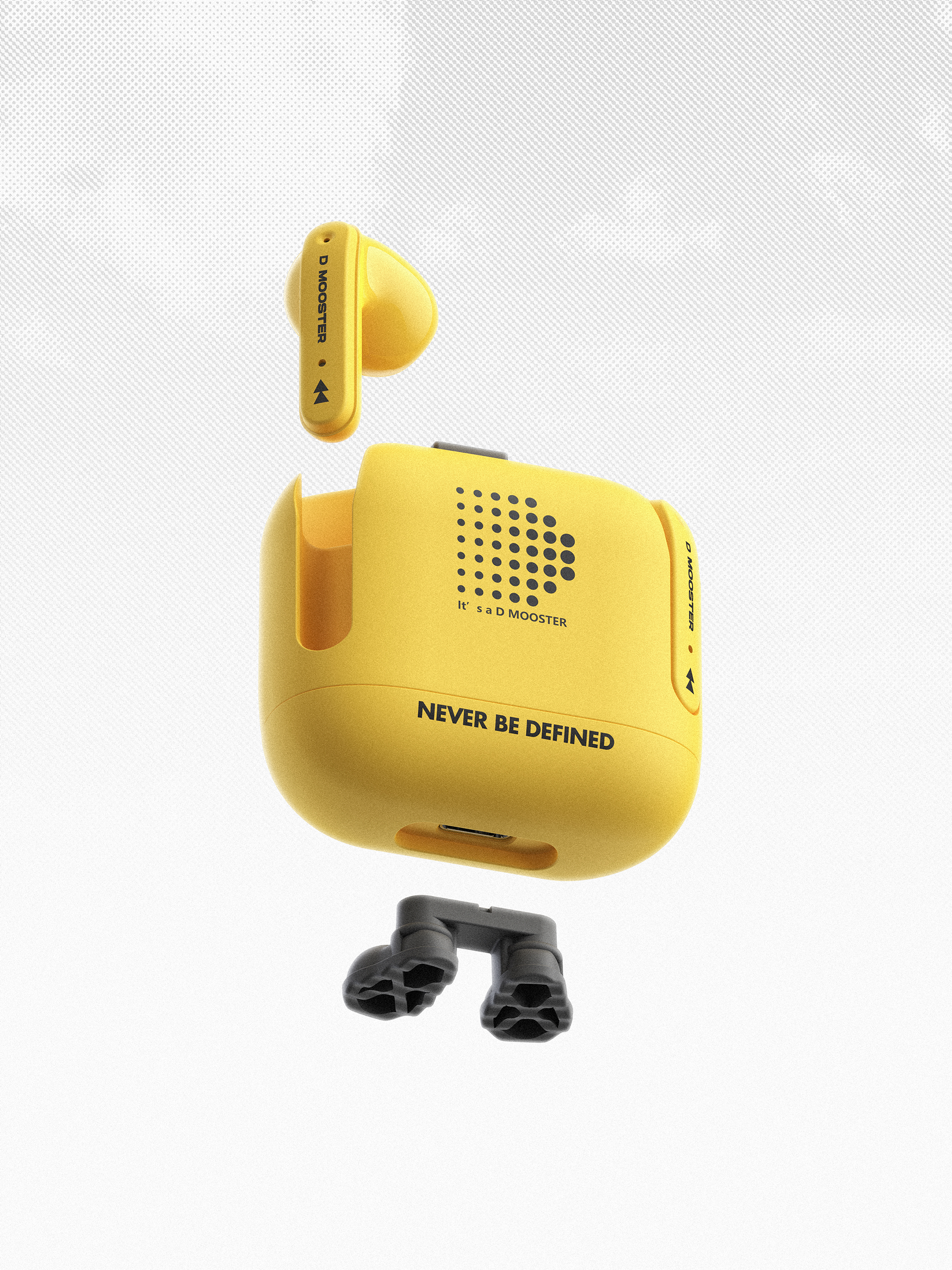 dmooster，Big Monster，Bluetooth headset，tws，industrial design，Render，Chaopin，Earphone design，