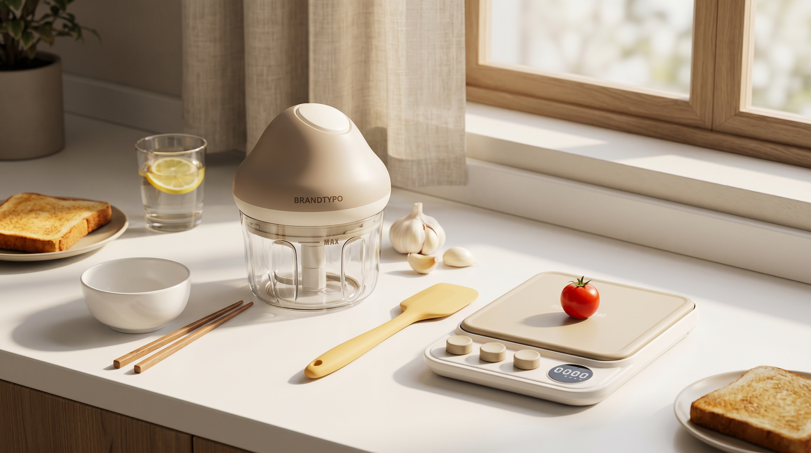 Garlic beater，Garlic press，original，food processor，