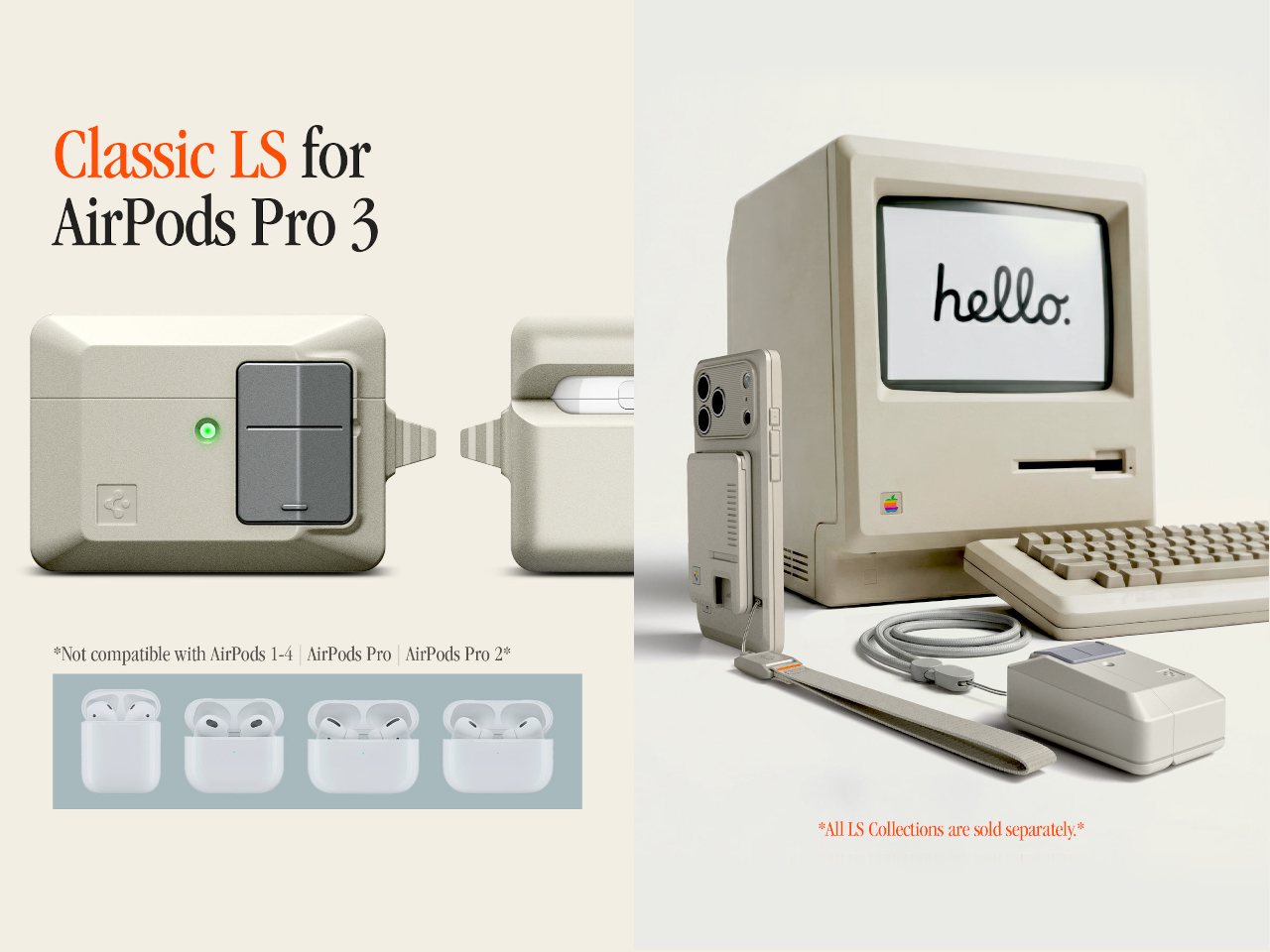 AirPodsPro3，Protective shell，Vintage Macintosh，Nostalgic design，Loss prevention，