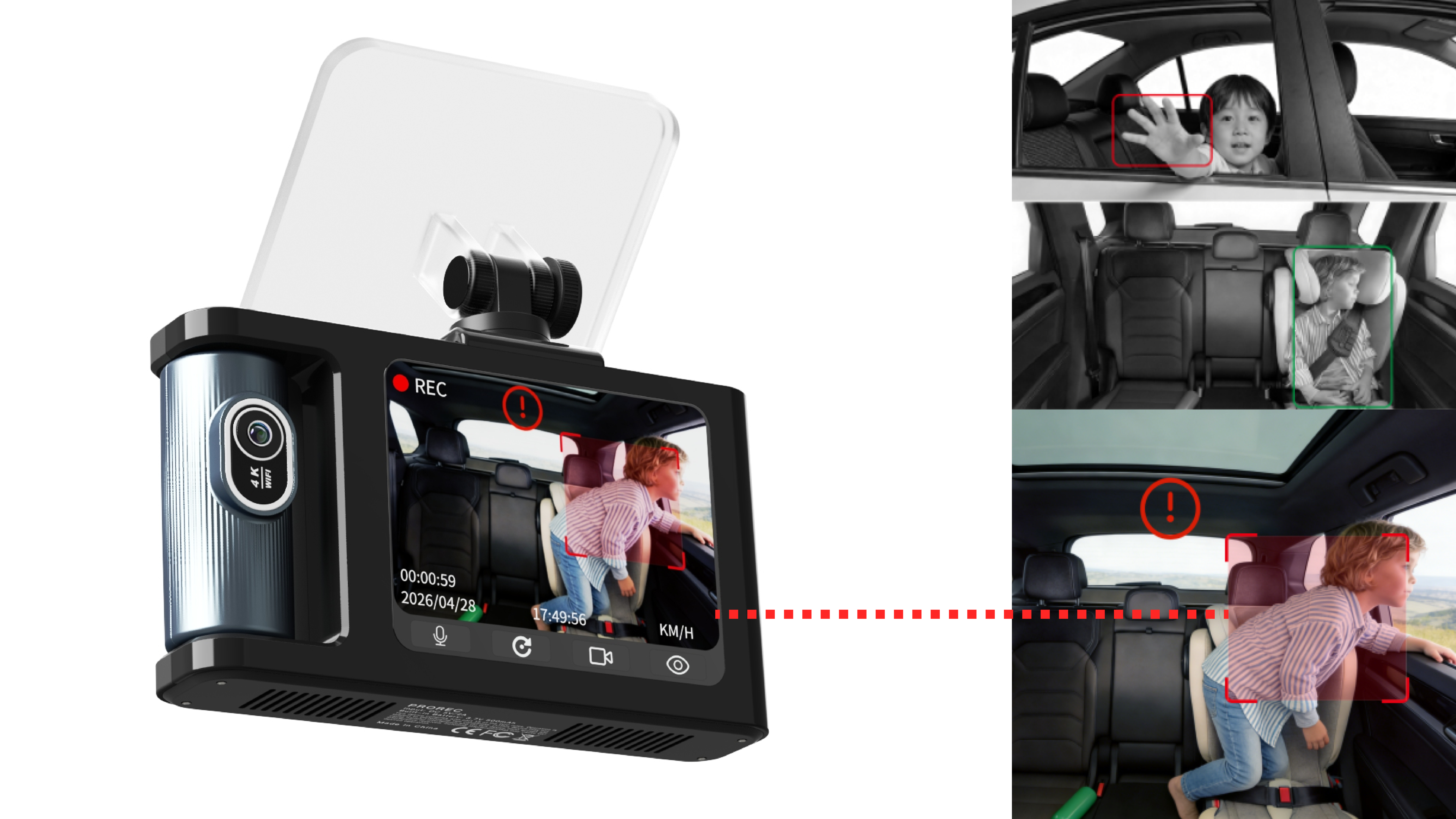 Intelligent driving recorder，Fatigue detection，Kids Mode，