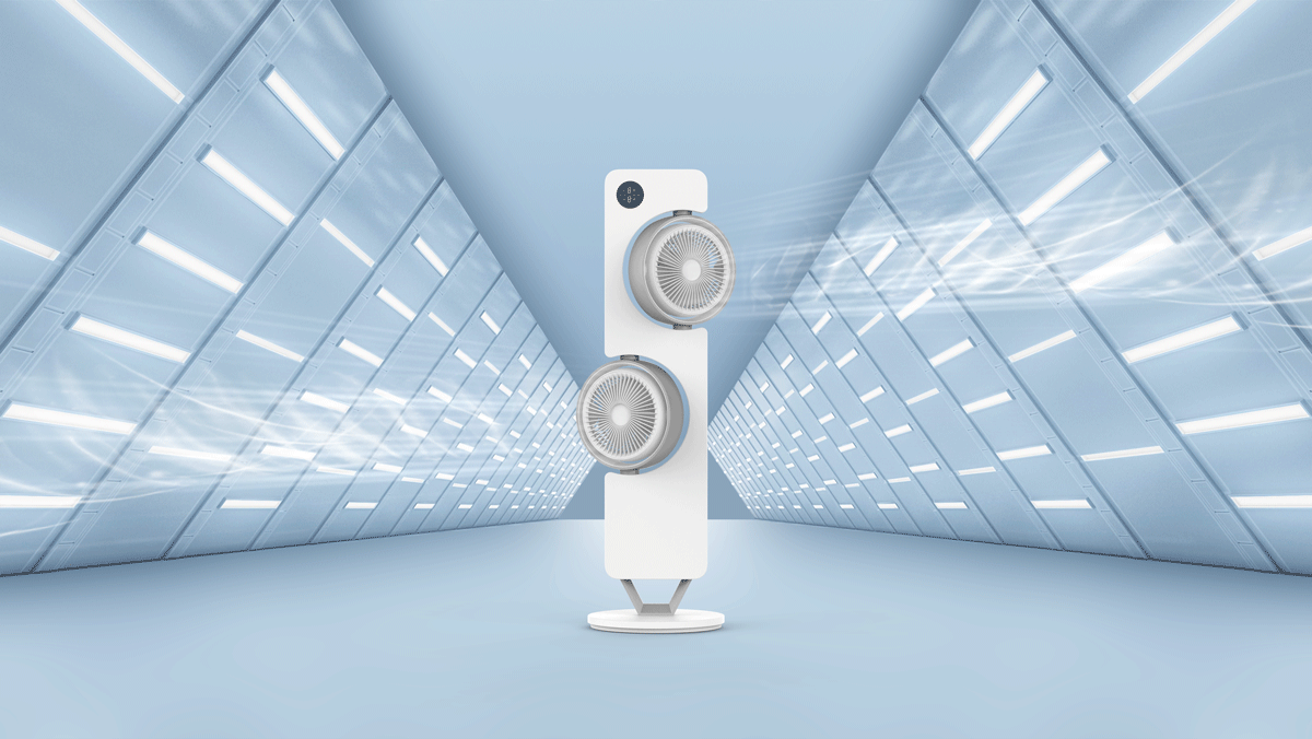 Dual-head circulating fan，
