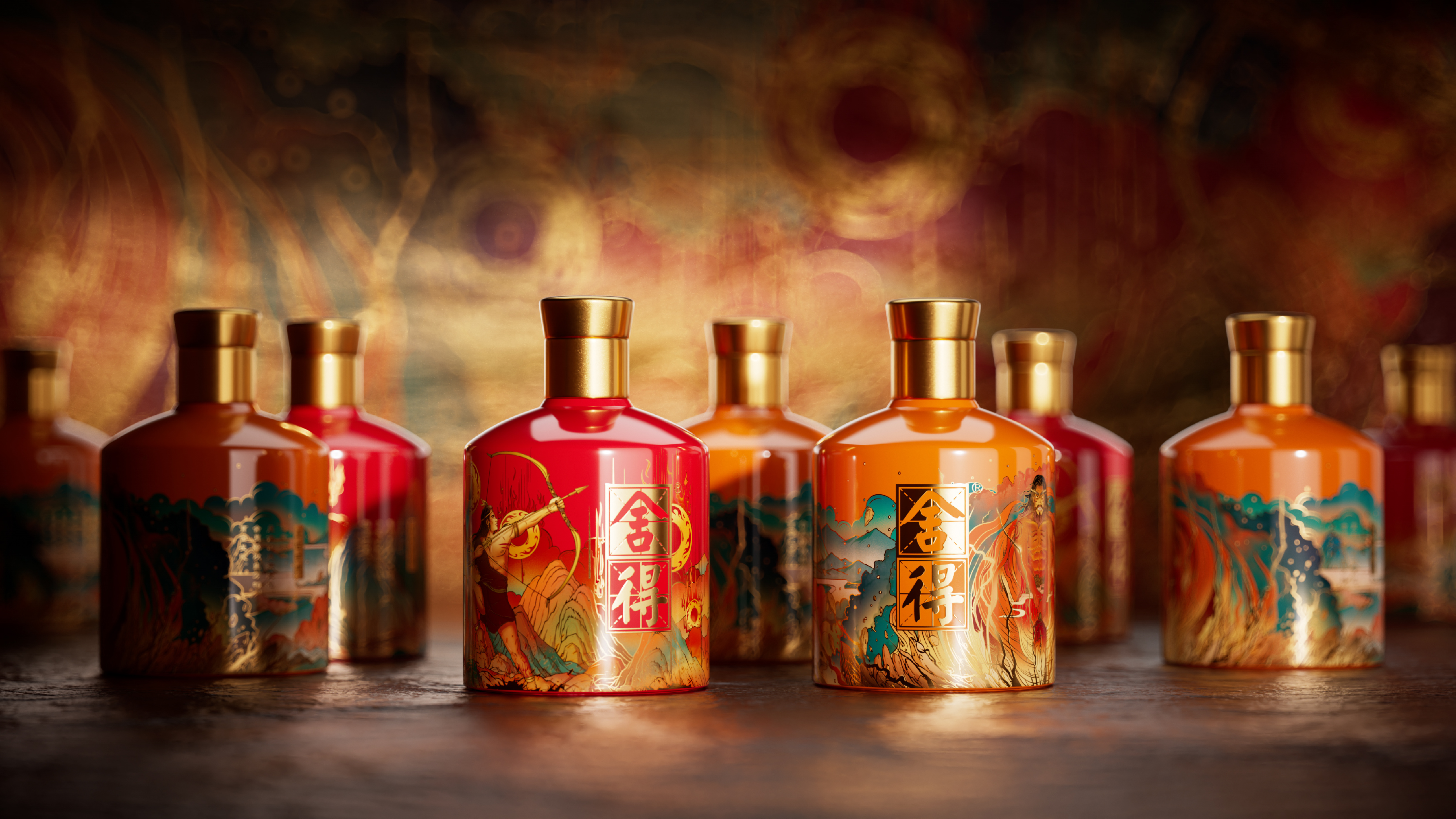 Chinese style，Illustration，packing，Baijiu，packing design，