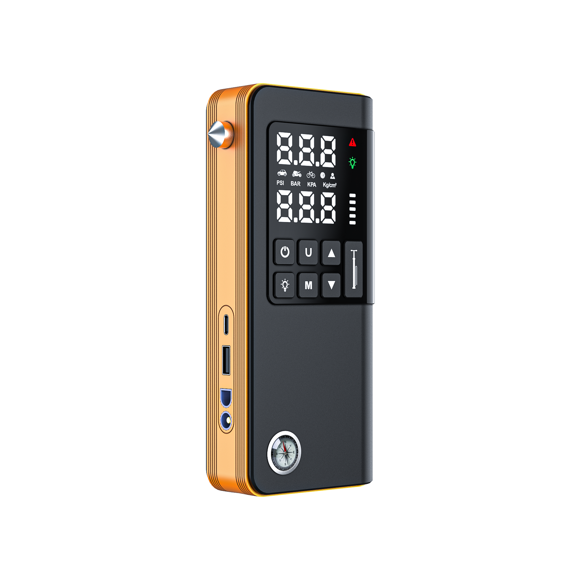 Air pump start power supply integrated machine，Vehicle mounted inflation pump，On-board starting power supply，Power on，portable battery，broken window hammer，compass，Car Swiss Army Knife，
