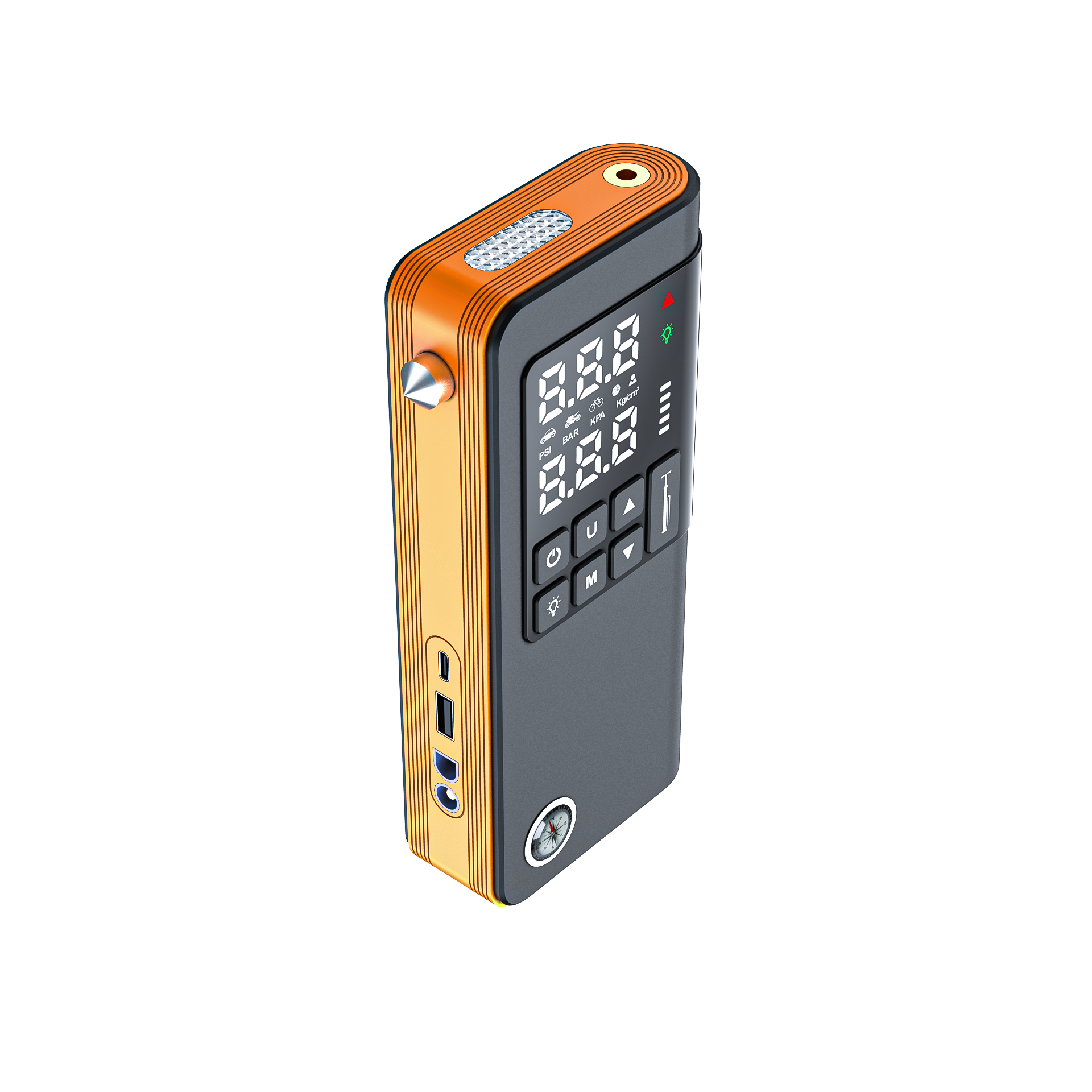 Air pump start power supply integrated machine，Vehicle mounted inflation pump，On-board starting power supply，Power on，portable battery，broken window hammer，compass，Car Swiss Army Knife，