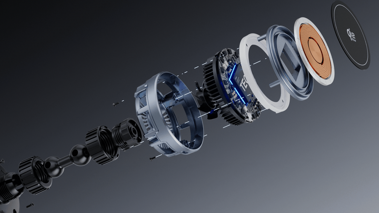 On board wireless charging，C4D animation，Product animation，RS rendering，