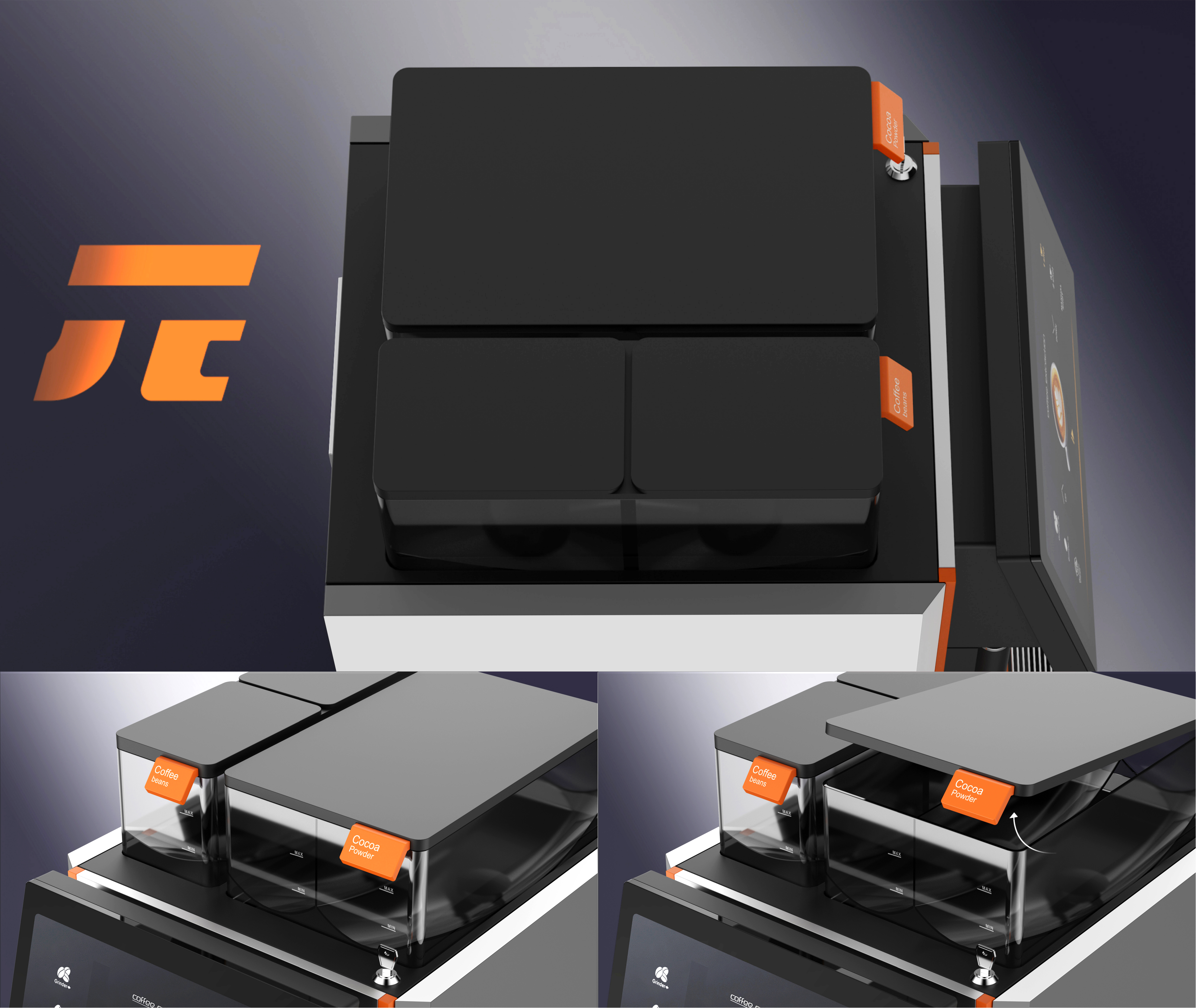 industrial design，product design，Home appliance design，Fully automatic commercial coffee machine，