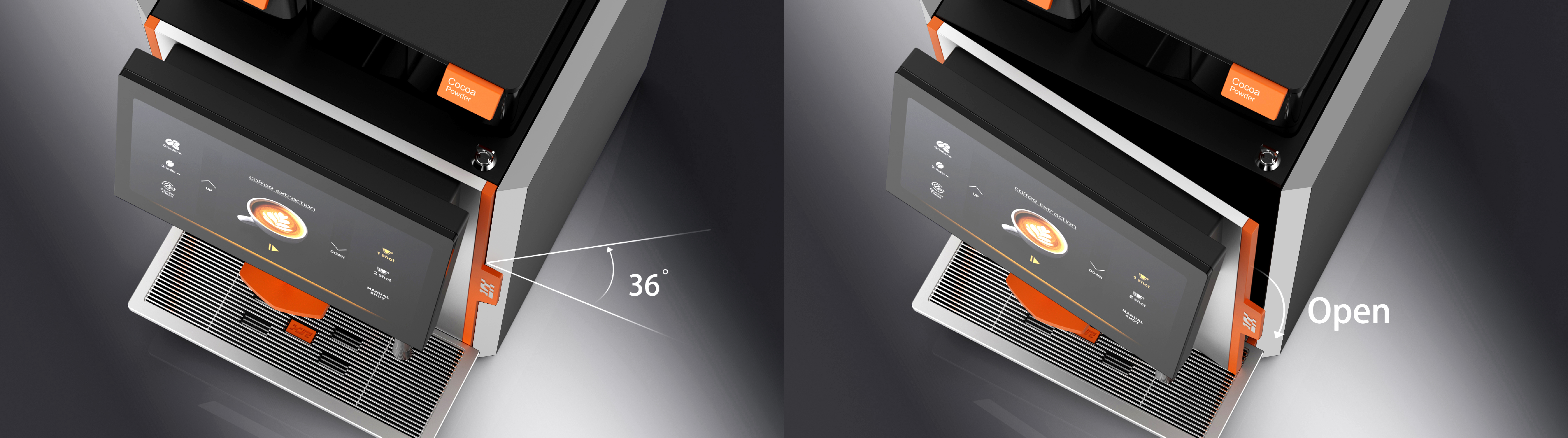 industrial design，product design，Home appliance design，Fully automatic commercial coffee machine，