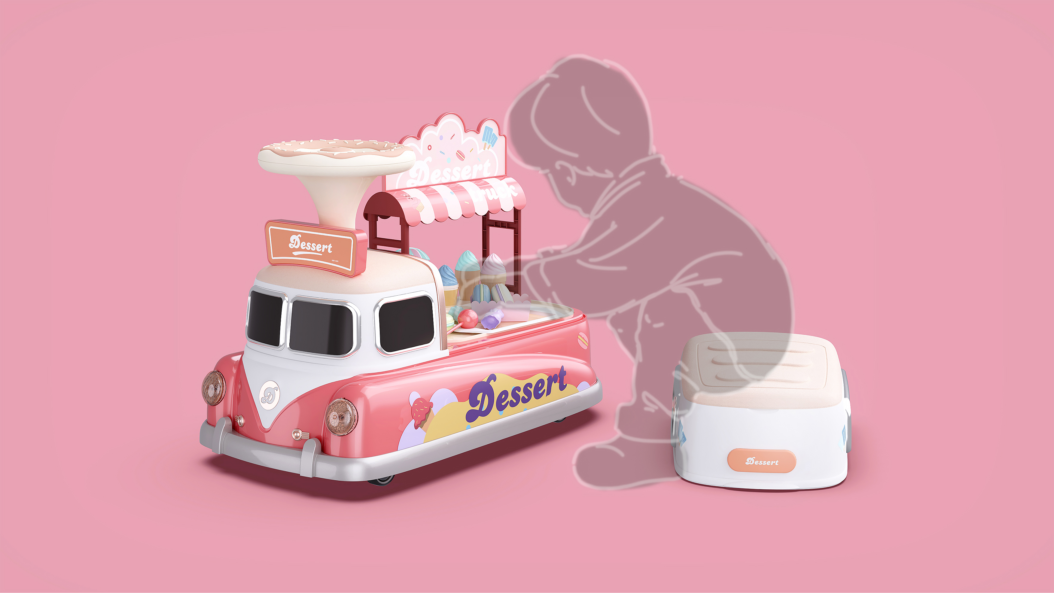industrial design，product design，Stroller design，Children's toy car，