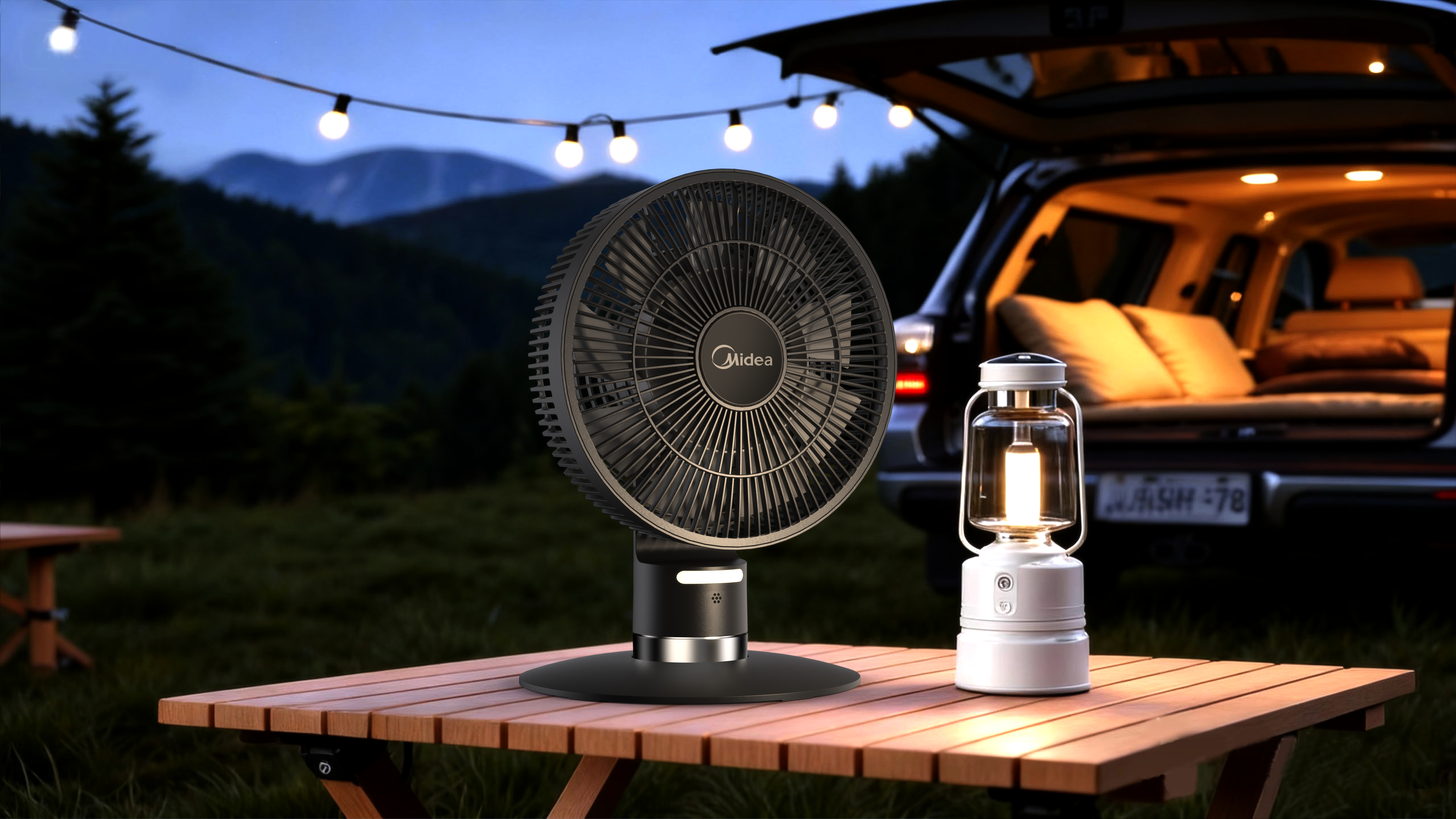 camping outfit，dual-environment fan，Product appearance design，industrial design，3D modeling and rendering，Home appliance design，Fan，Minimalist Aesthetics，