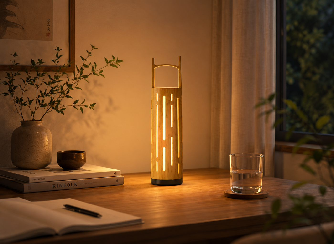 Art lamp，Bamboo lamps，lamps and lanterns，Atmosphere lamp，Original ecology，
