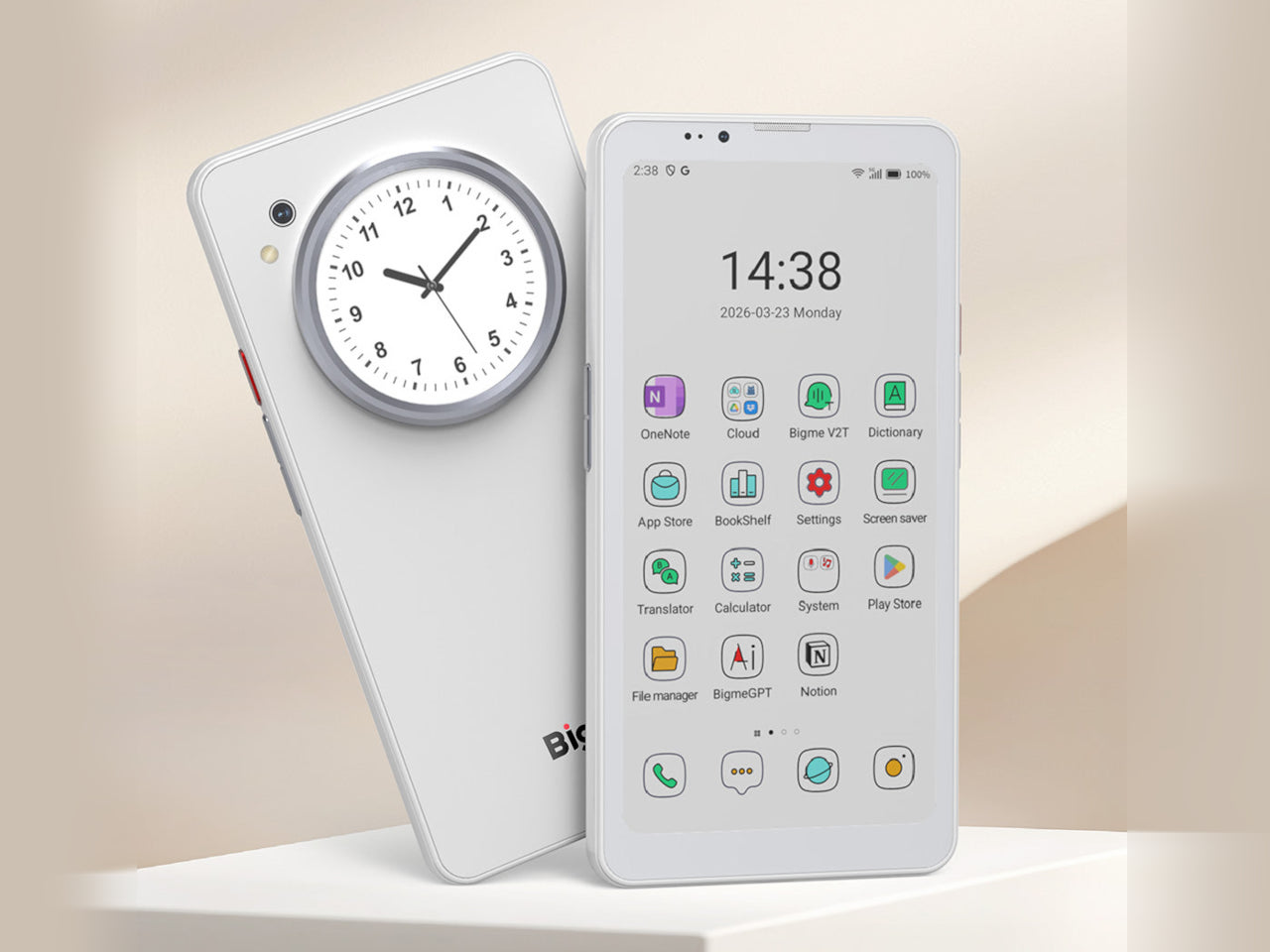 Bigme HiBreak Dual，Dual screen mobile phone，Ink screen，Circular LCD，Eye protection mobile phone，