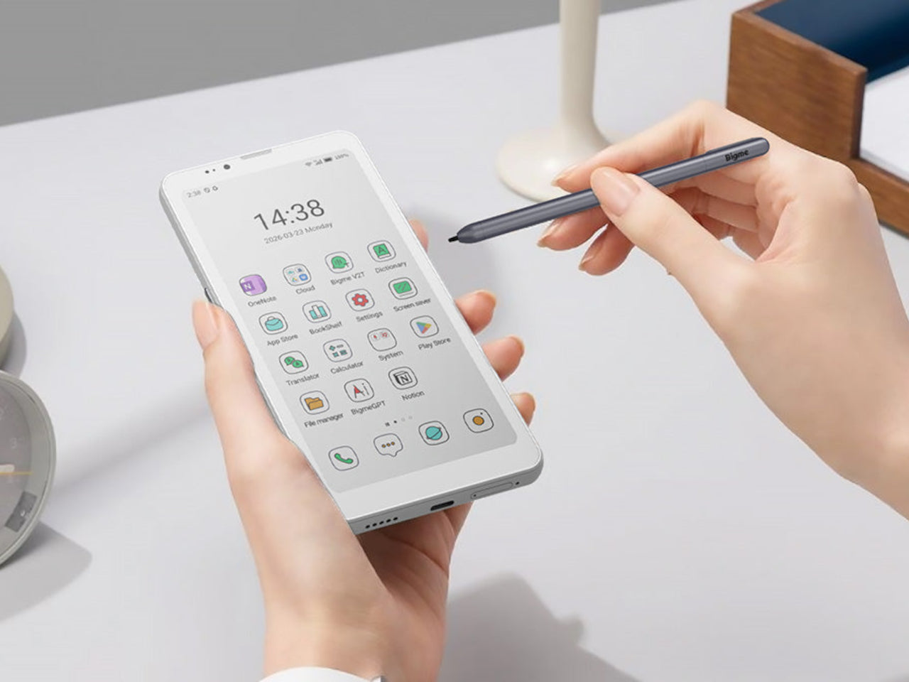 Bigme HiBreak Dual，Dual screen mobile phone，Ink screen，Circular LCD，Eye protection mobile phone，