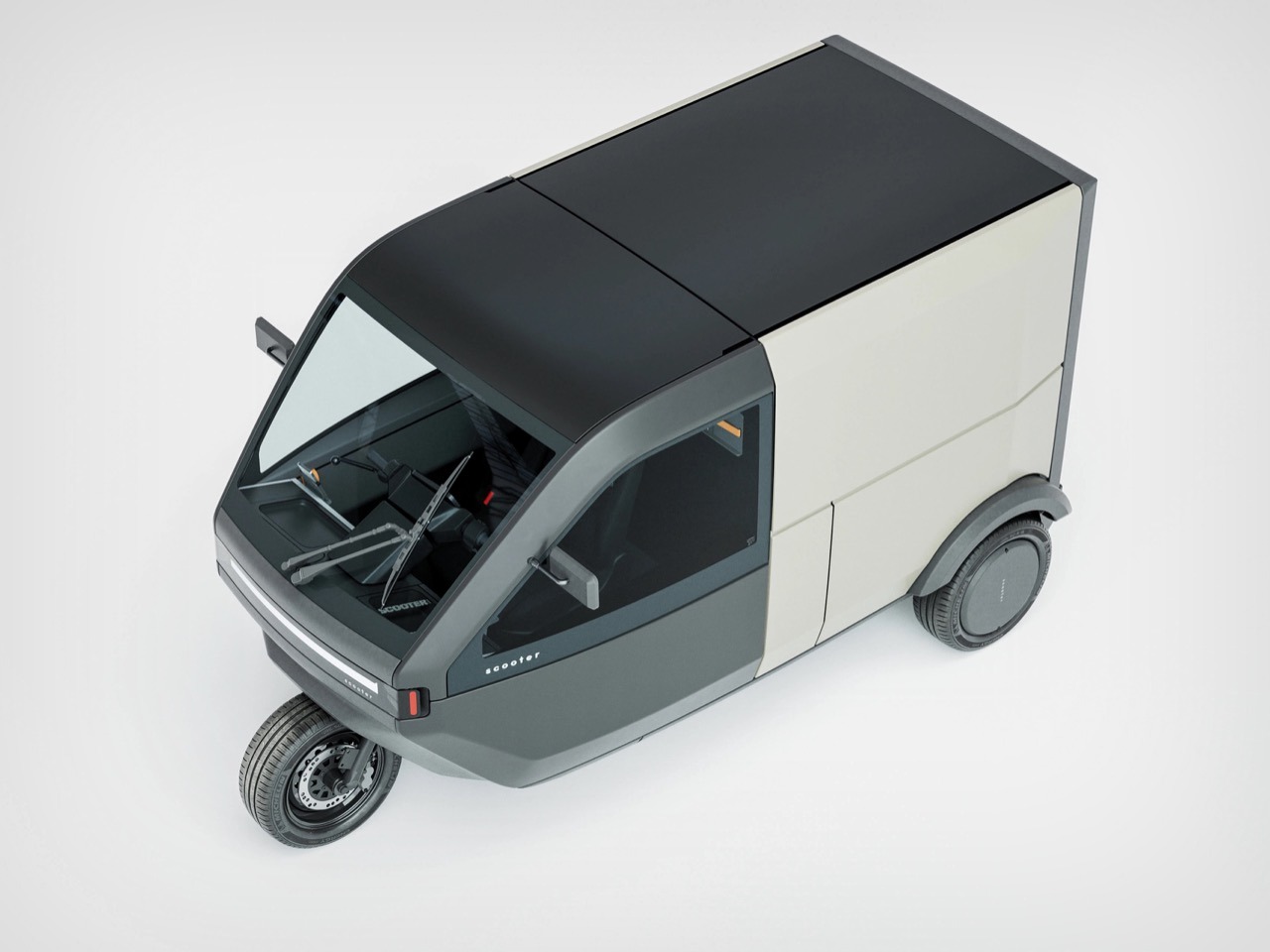 Voyager P-Two，Electric tricycle，city logistics，Modular cargo compartment，Cybertruck style，