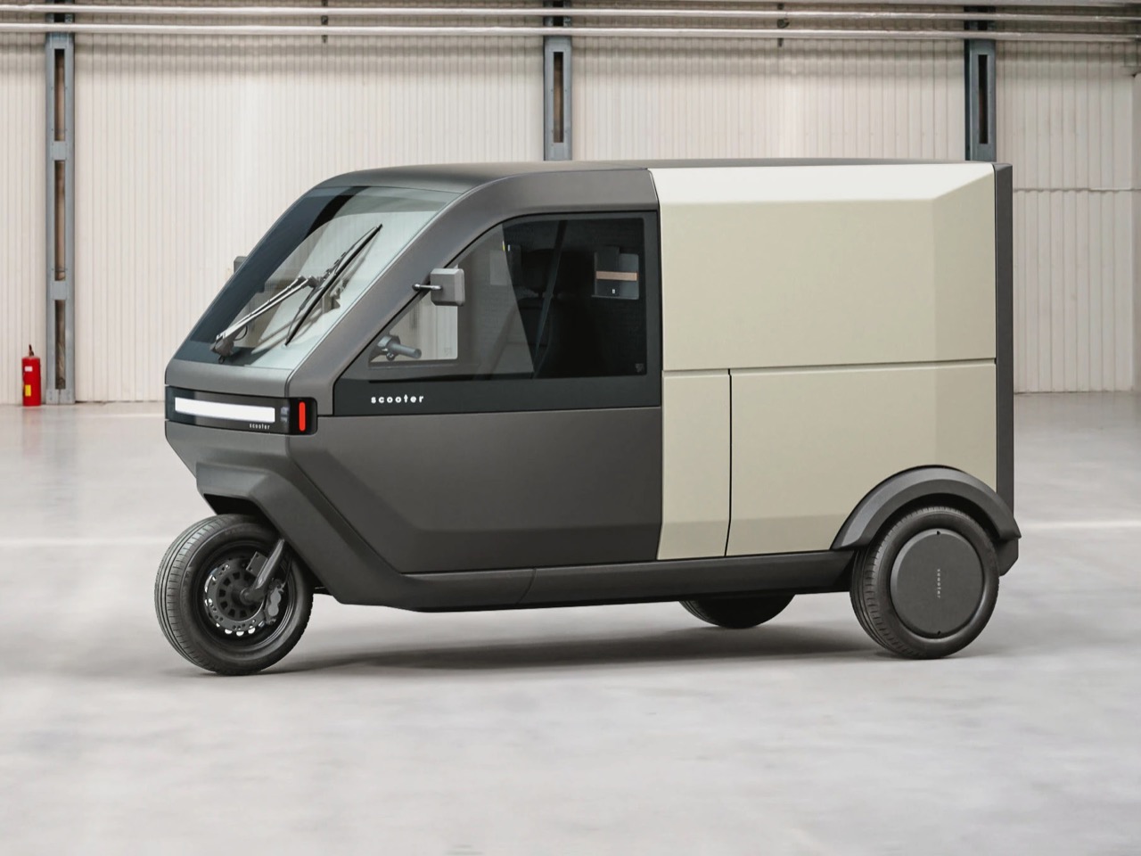 Voyager P-Two，Electric tricycle，city logistics，Modular cargo compartment，Cybertruck style，