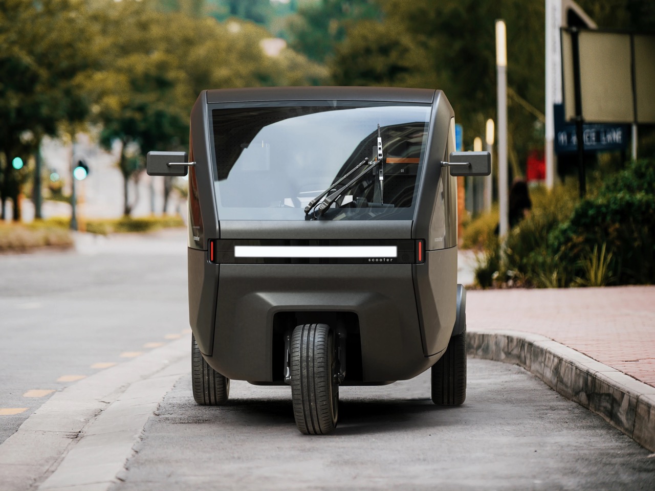 Voyager P-Two，Electric tricycle，city logistics，Modular cargo compartment，Cybertruck style，