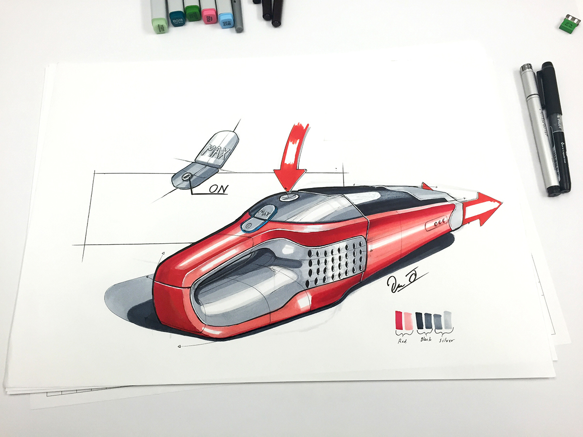 industrial design，Hand drawn，marker pen，product design，