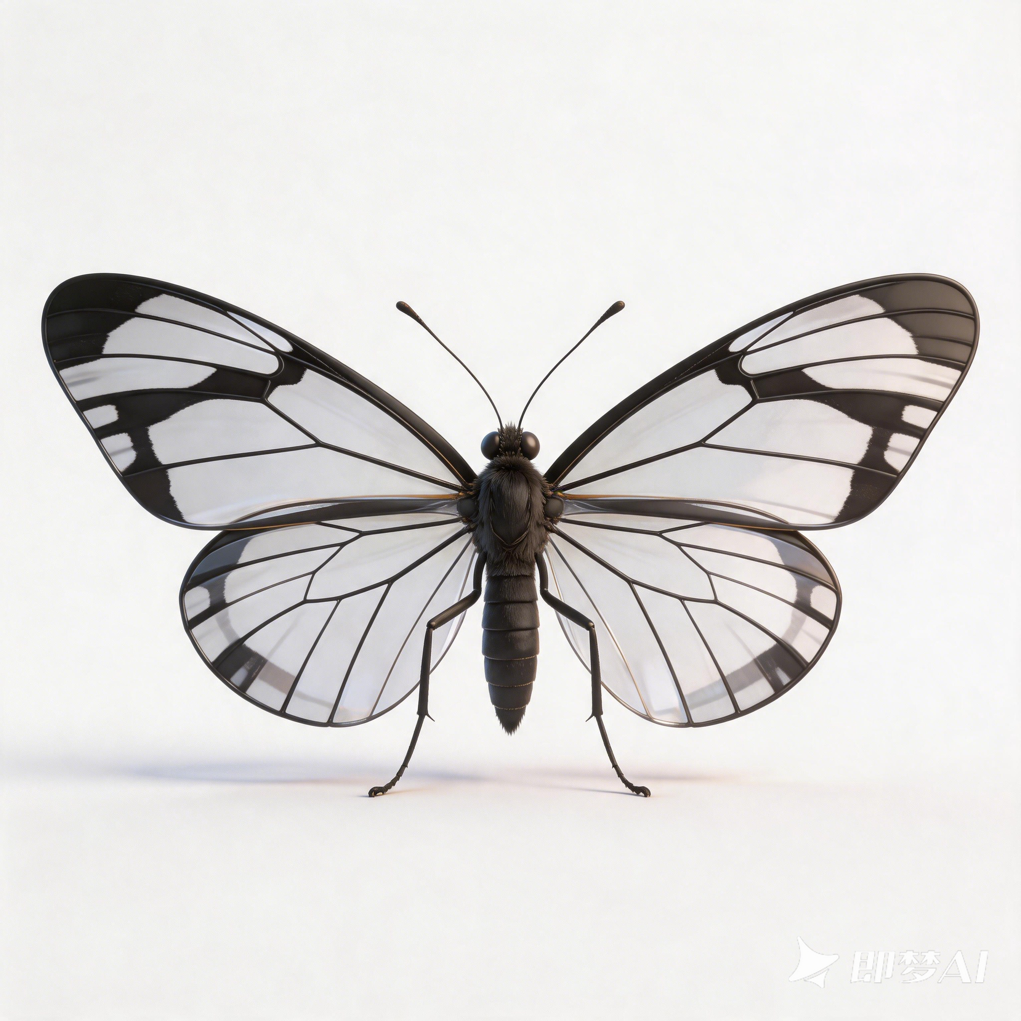 Wide-stried black-veined gauze butterfly，