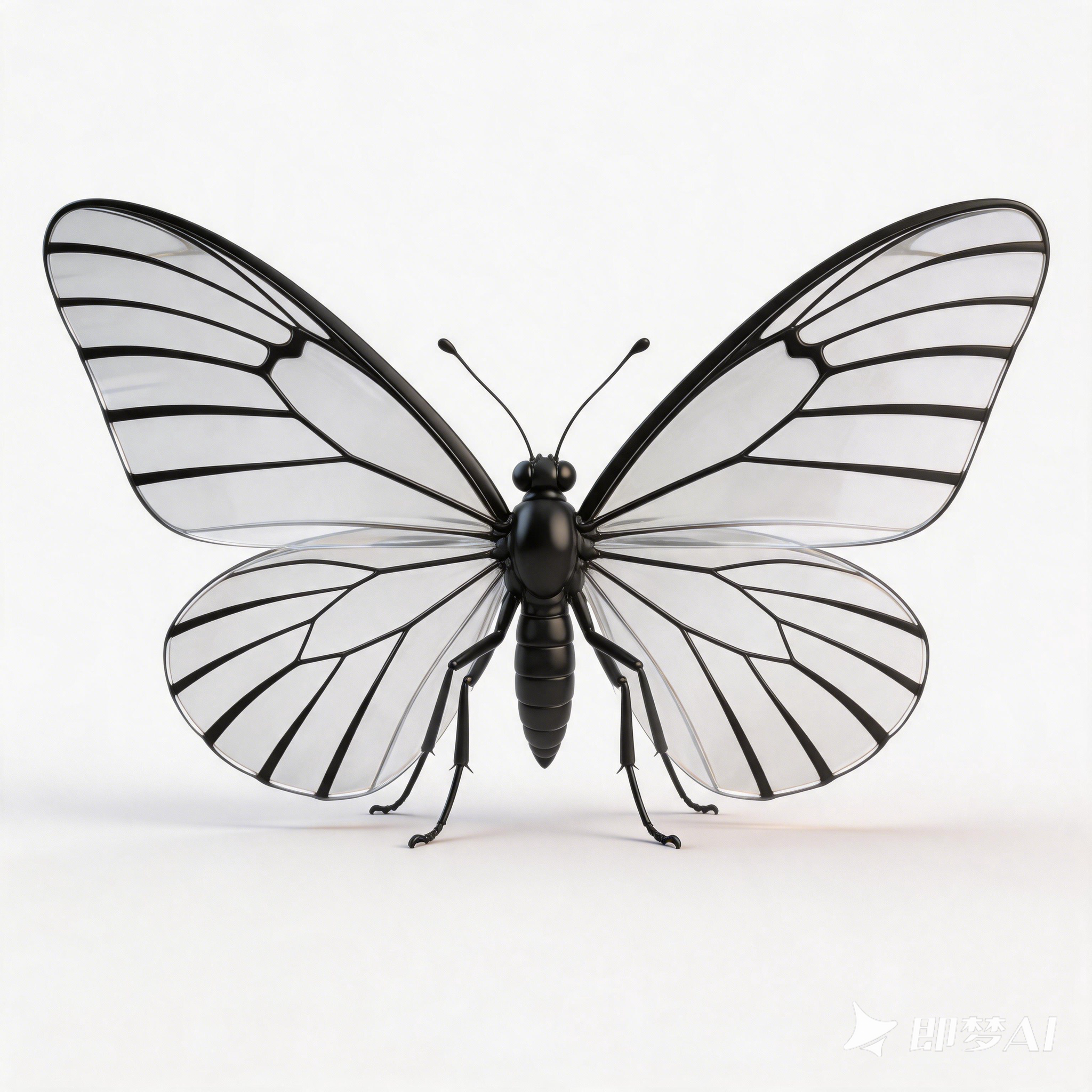 Wide-stried black-veined gauze butterfly，