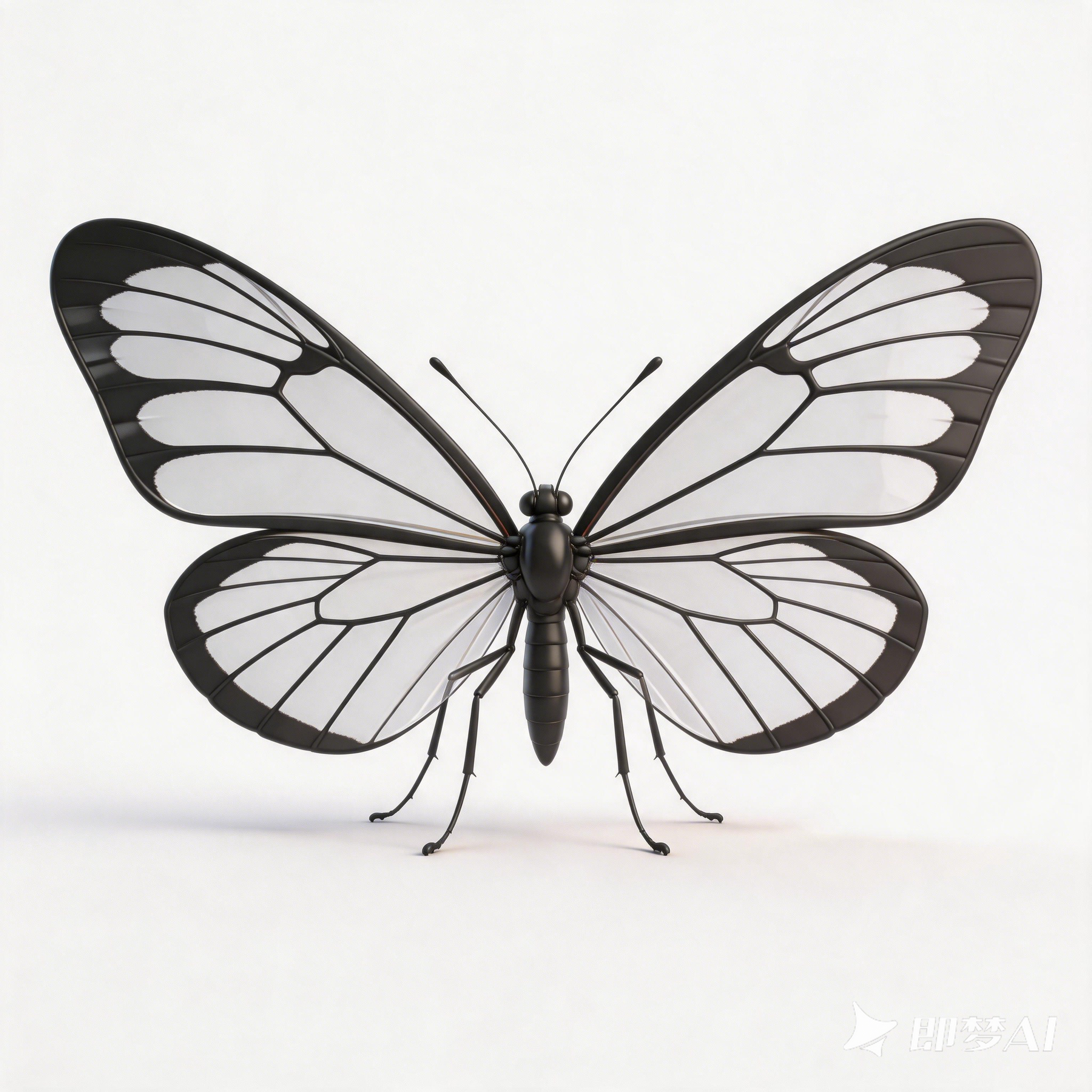 Wide-stried black-veined gauze butterfly，
