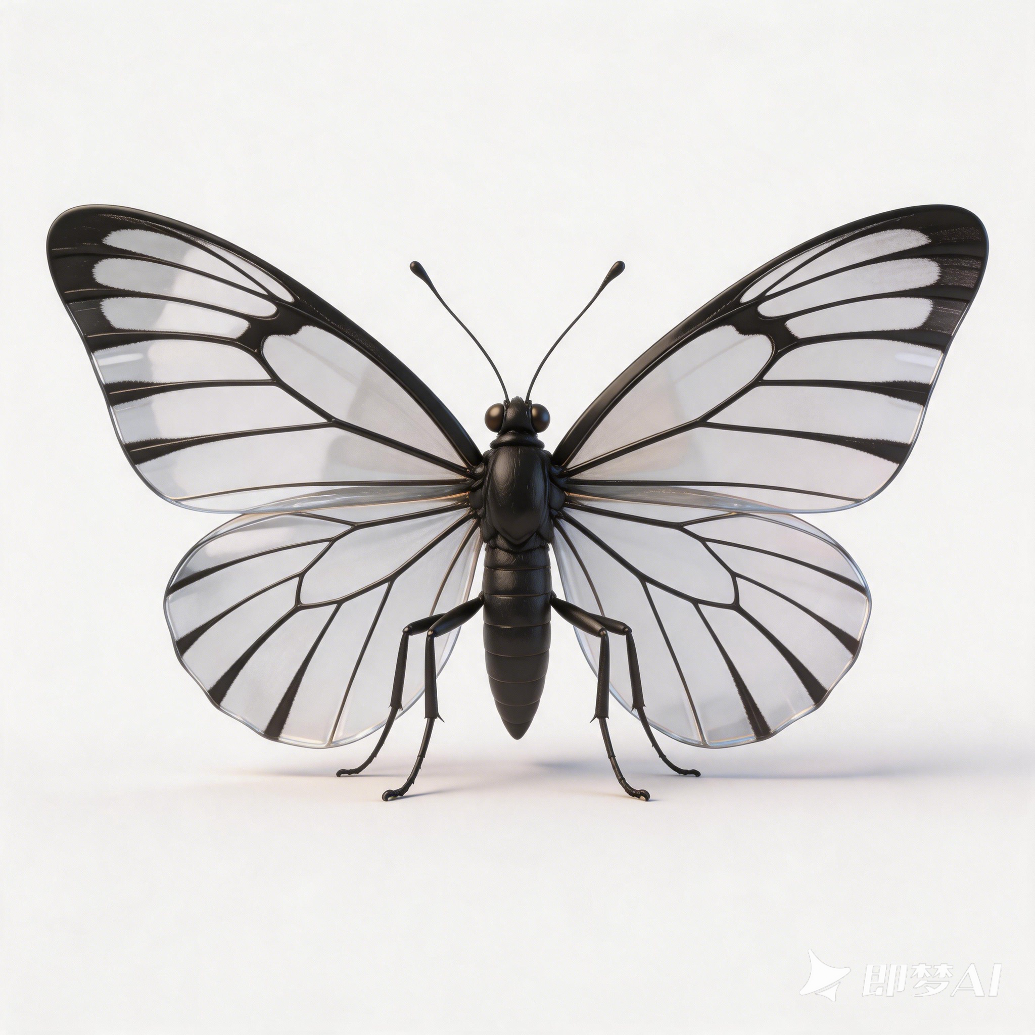 Wide-stried black-veined gauze butterfly，