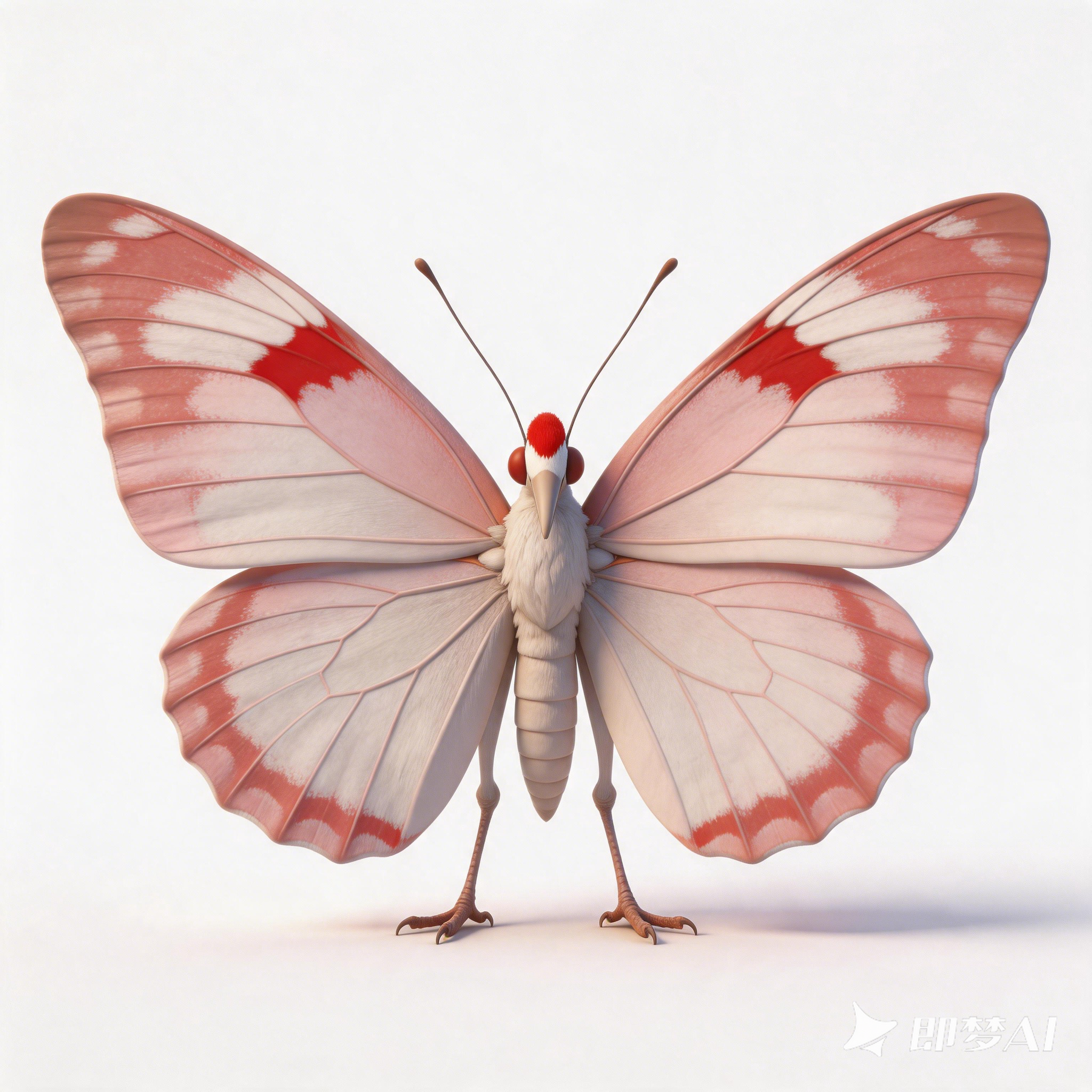 Crane Top Pink Butterfly，