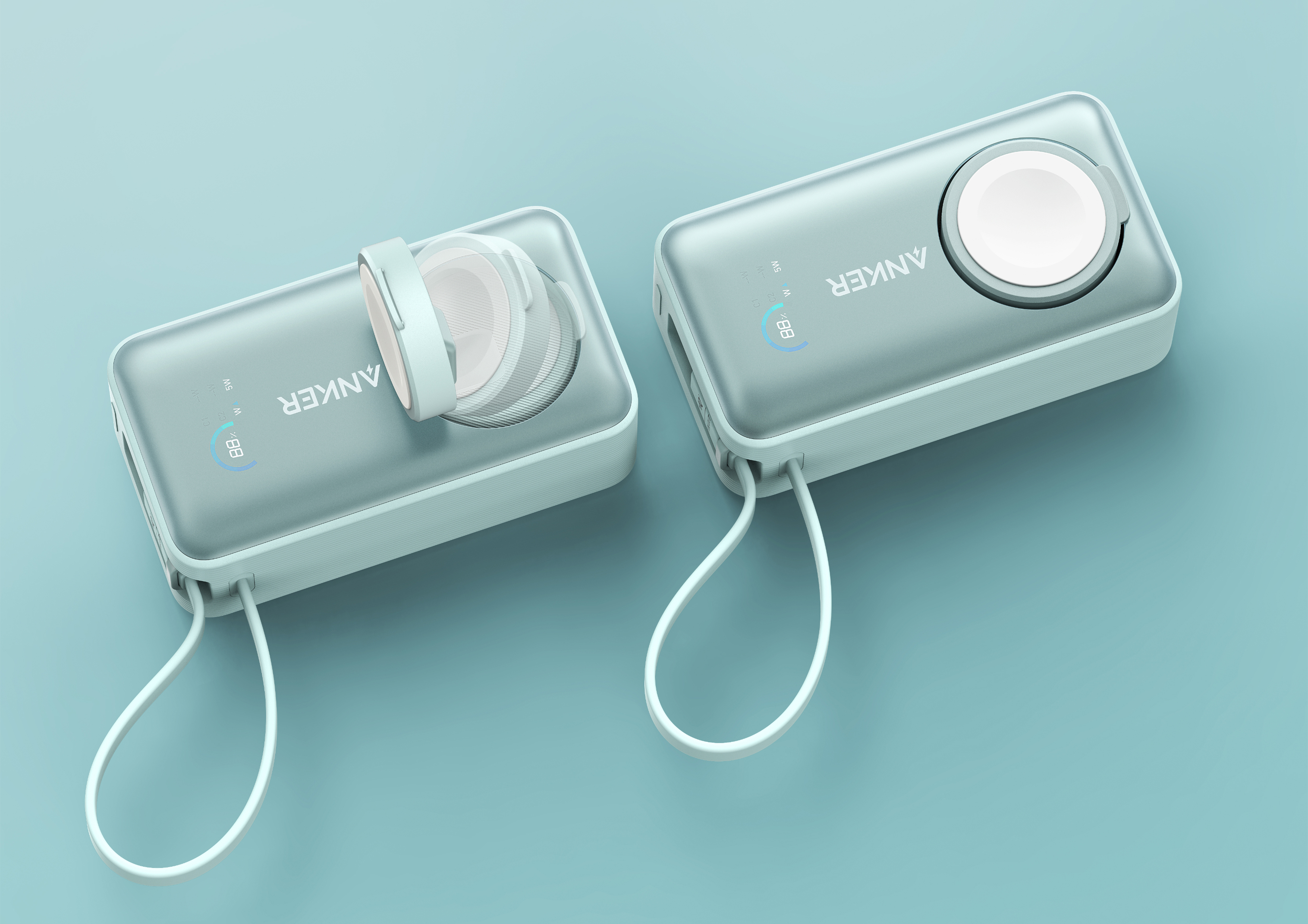 Power bank design，Anke innovation，industrial design，Watch wireless charging，3C digital，Popular products，Academy of Fine Art Team，