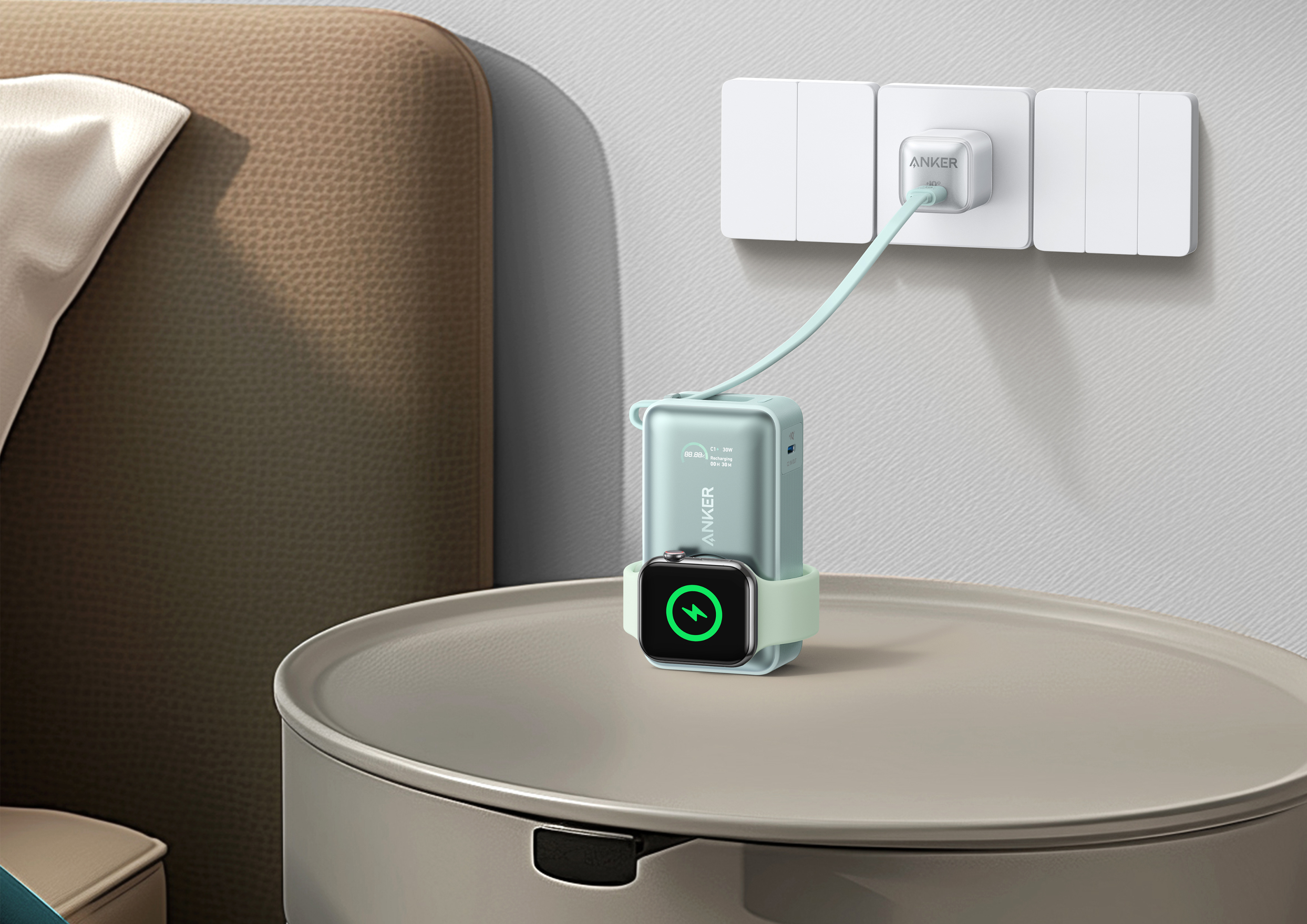 Power bank design，Anke innovation，industrial design，Watch wireless charging，3C digital，Popular products，Academy of Fine Art Team，