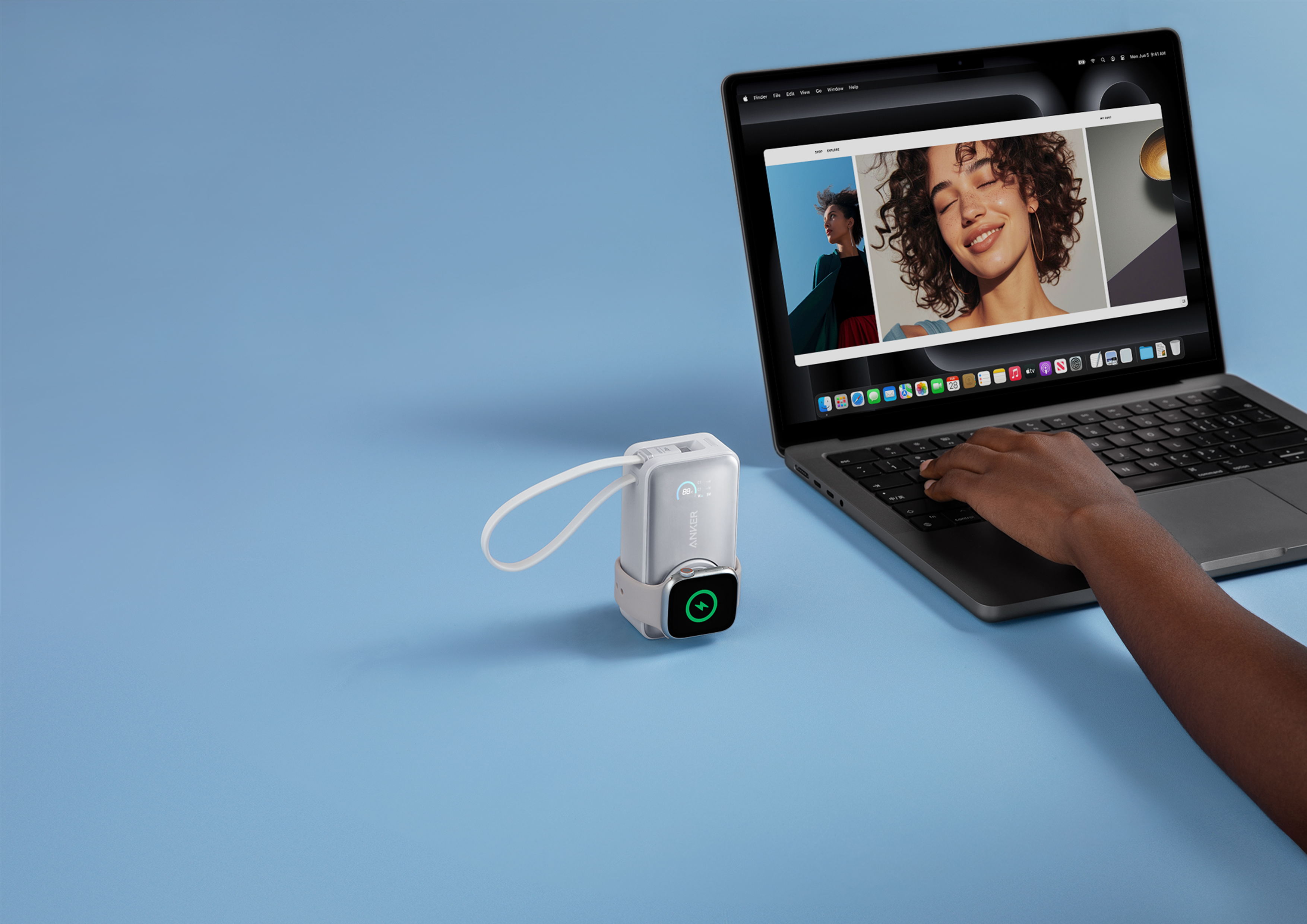 Power bank design，Anke innovation，industrial design，Watch wireless charging，3C digital，Popular products，Academy of Fine Art Team，
