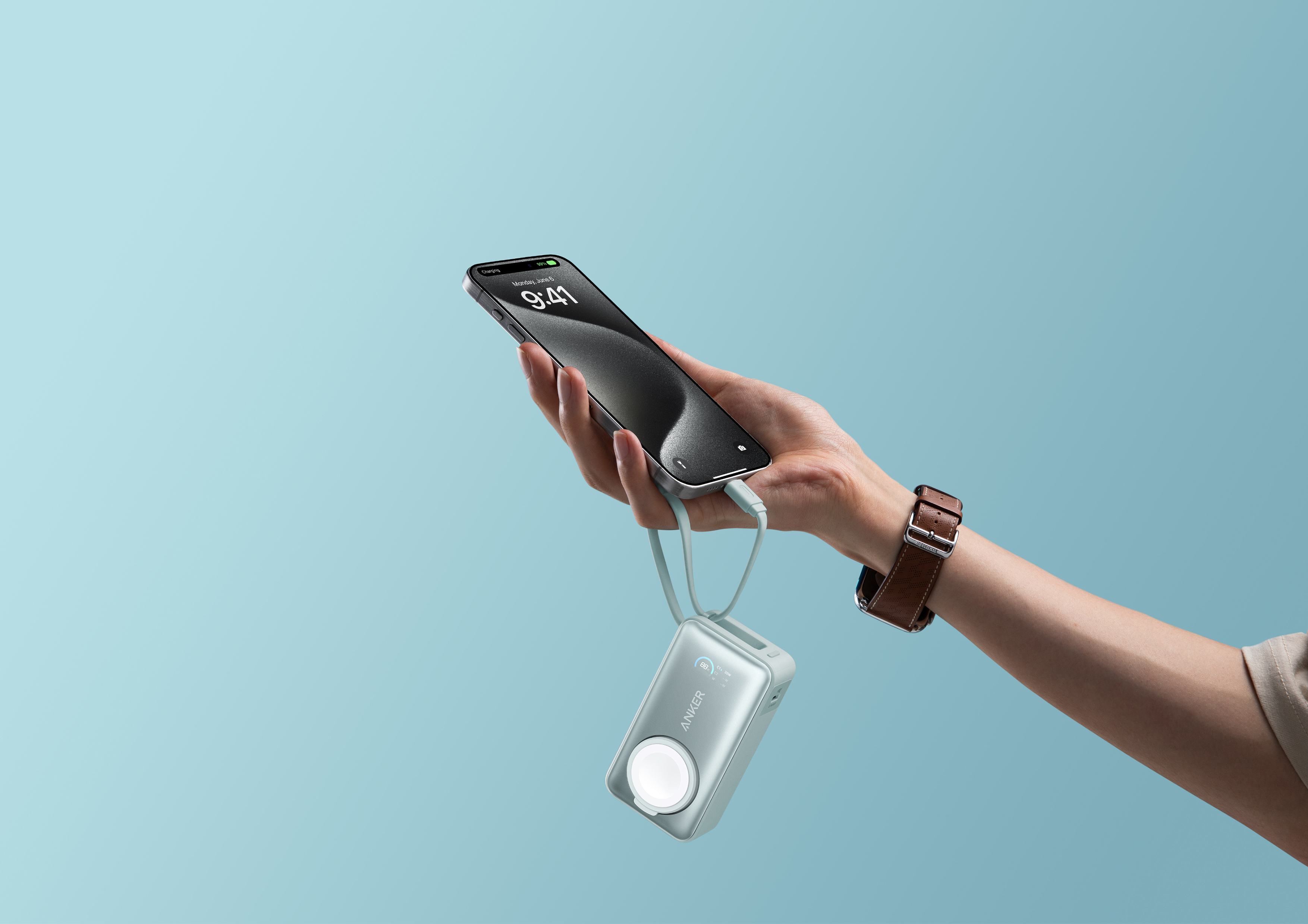 Power bank design，Anke innovation，industrial design，Watch wireless charging，3C digital，Popular products，Academy of Fine Art Team，