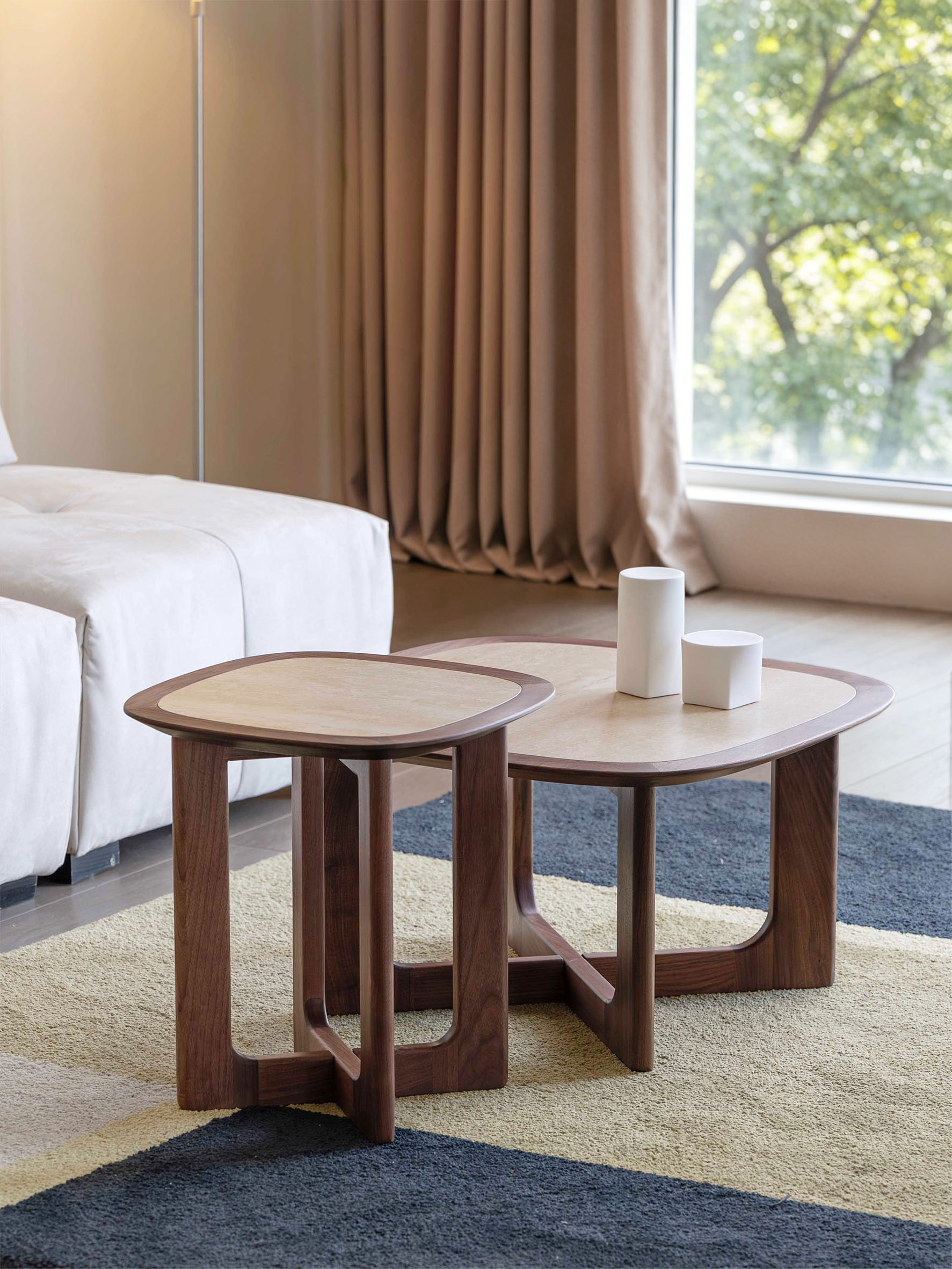 Original design，Black walnut furniture，Solid wood furniture，Residential Furniture，furniture design ，Tea table combination，Small side a few，Tea table design，