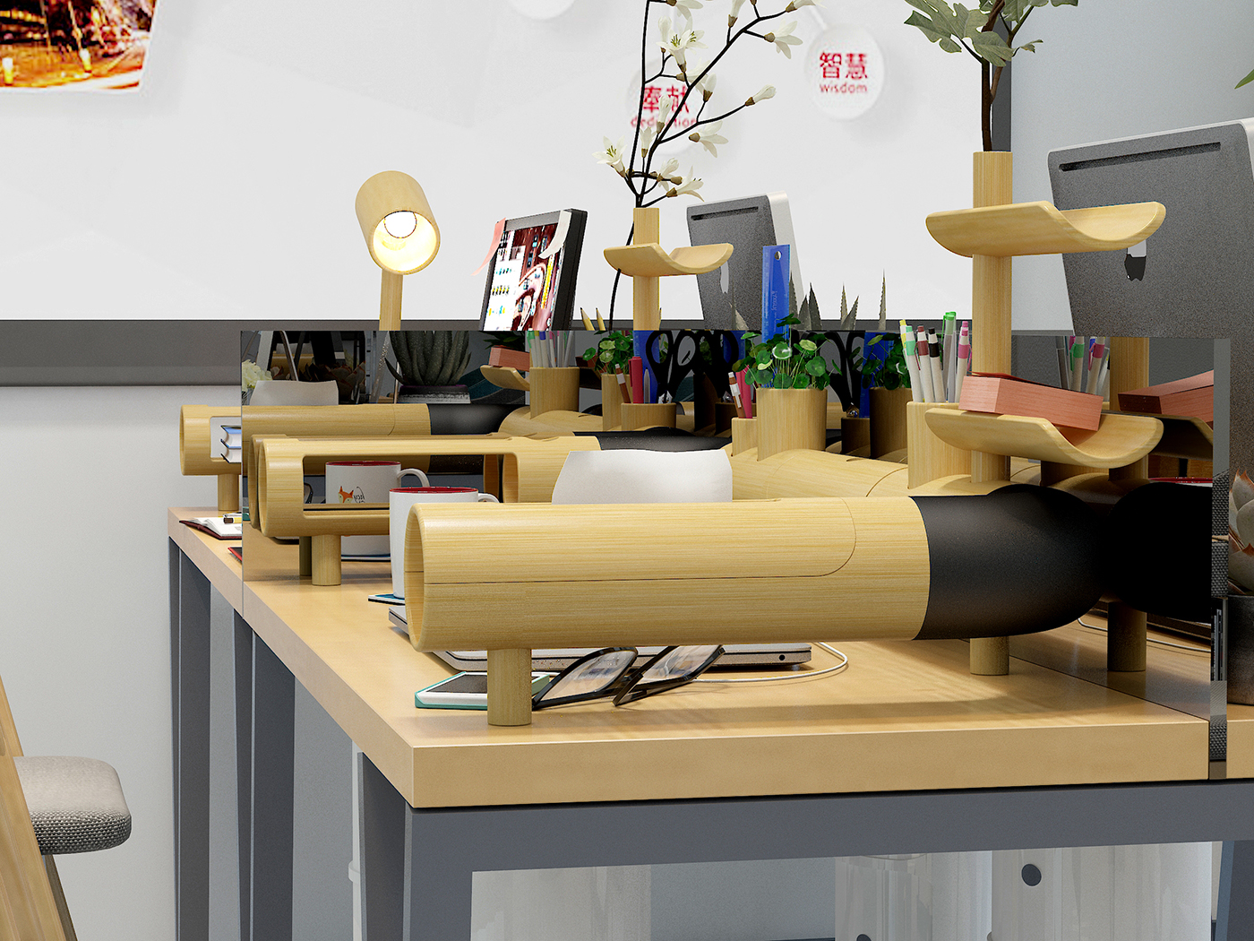 Storage rack，Office storage，Desktop storage，Bamboo products，original ecological design，