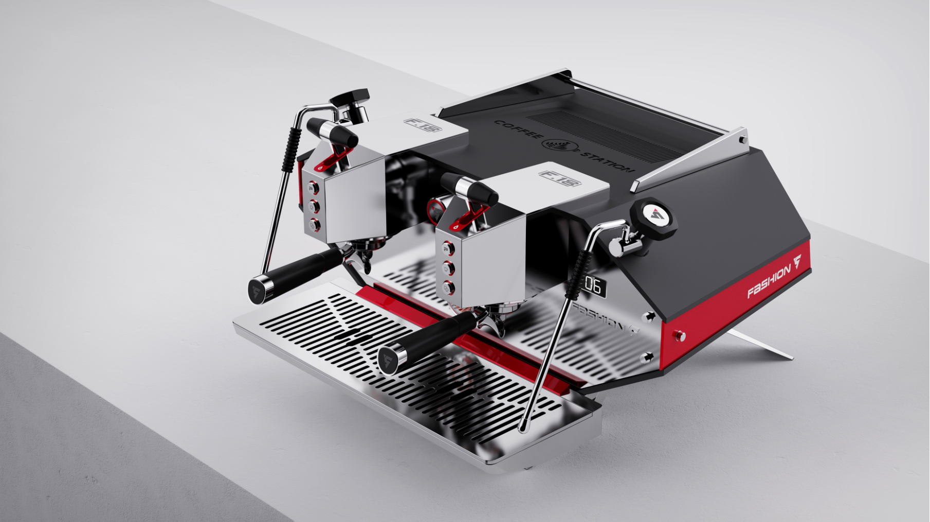 product design，industrial design，Home appliance design，Double head commercial coffee machine，Italian coffee machine，