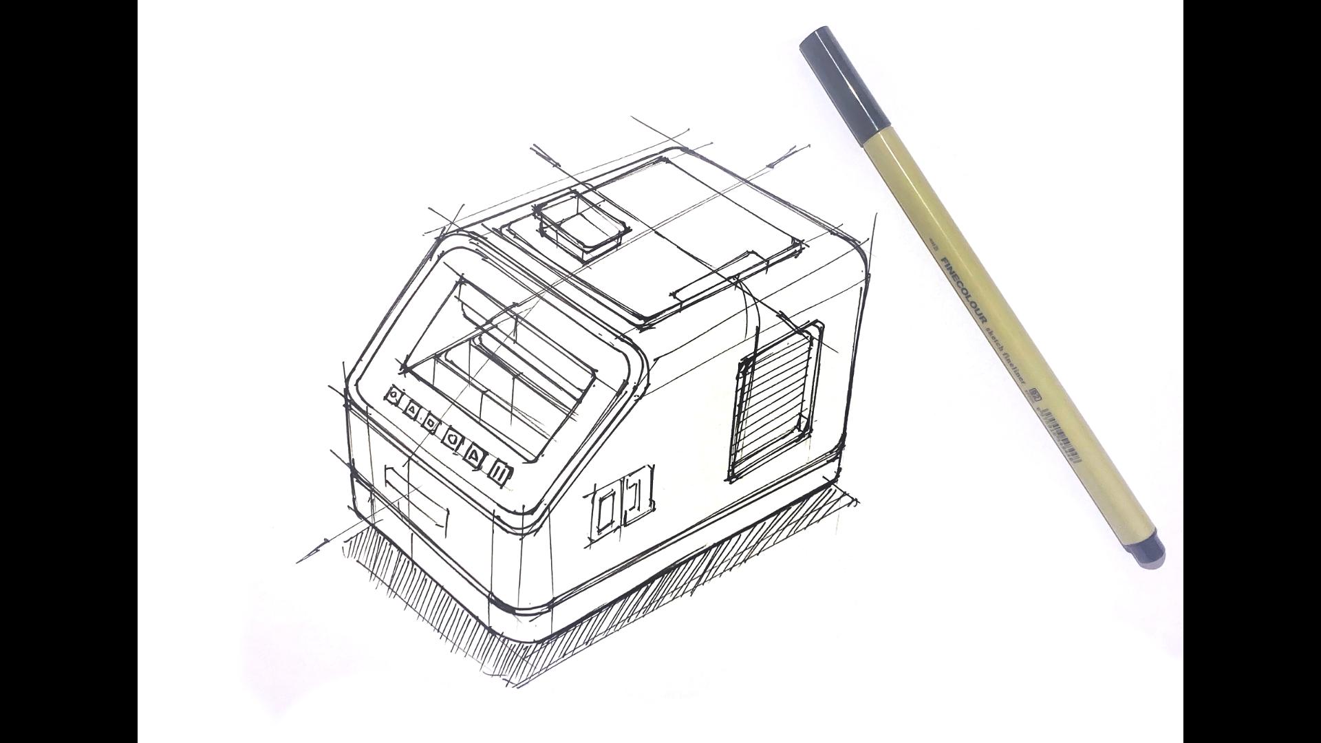 Product design hand-painted, industrial design hand-painted, line draft，