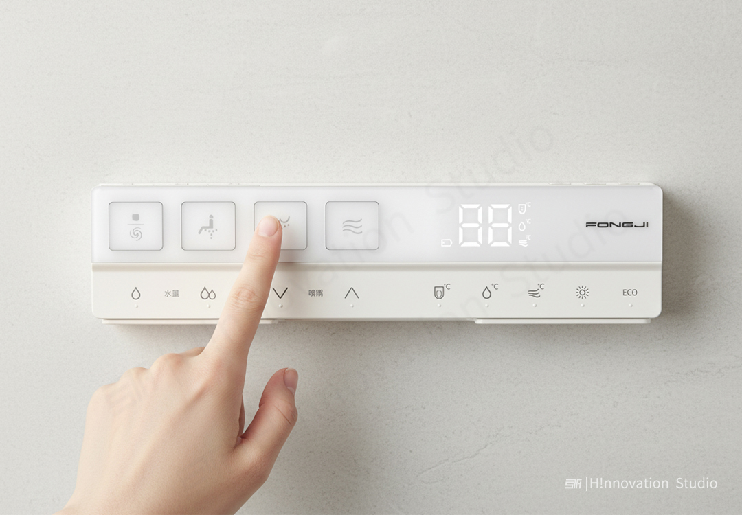 Intelligent toilet，Control end，Remote control design，case，bathroom，Intelligent control，Aging design，