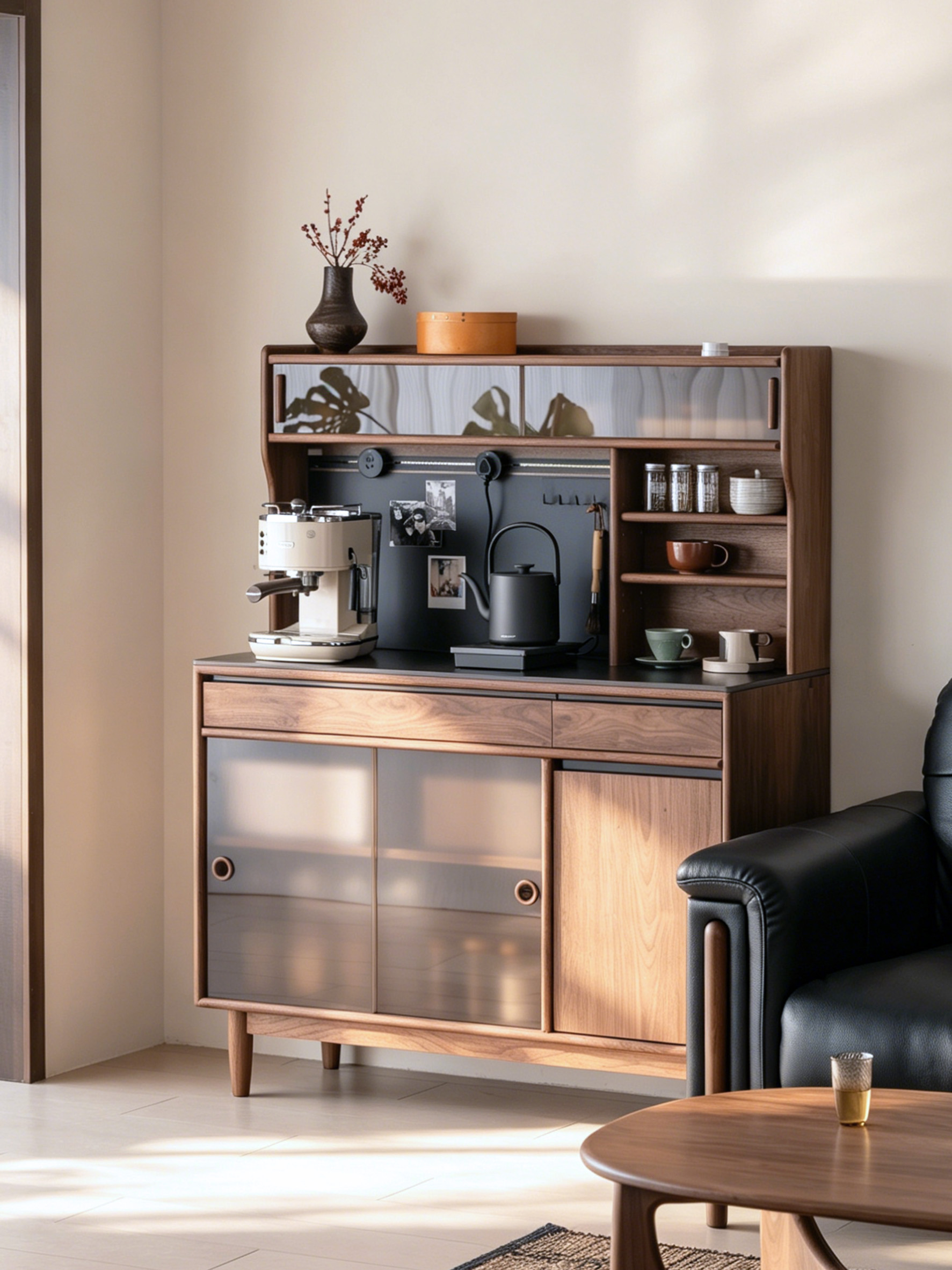 Original design，Black walnut furniture，Solid wood furniture，Residential Furniture，furniture design ，Sideboard，