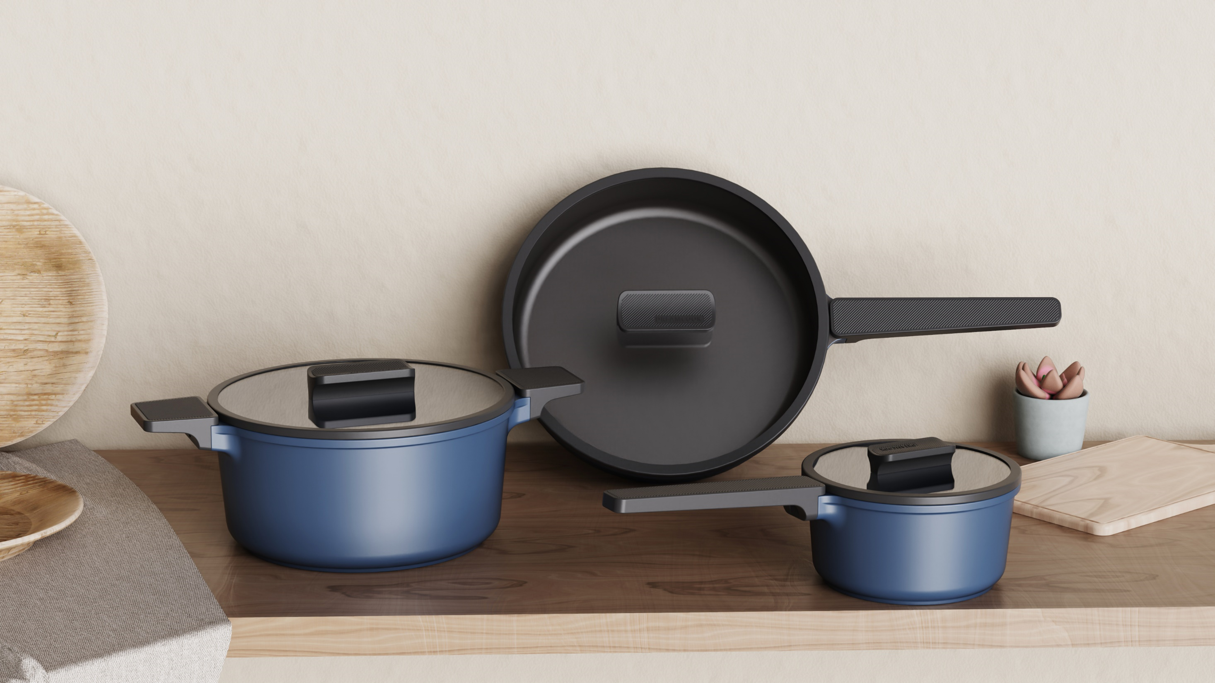 Pot design，cookware，Appearance design，Structural design，non-stick cookware，Cast aluminum pan，pot，
