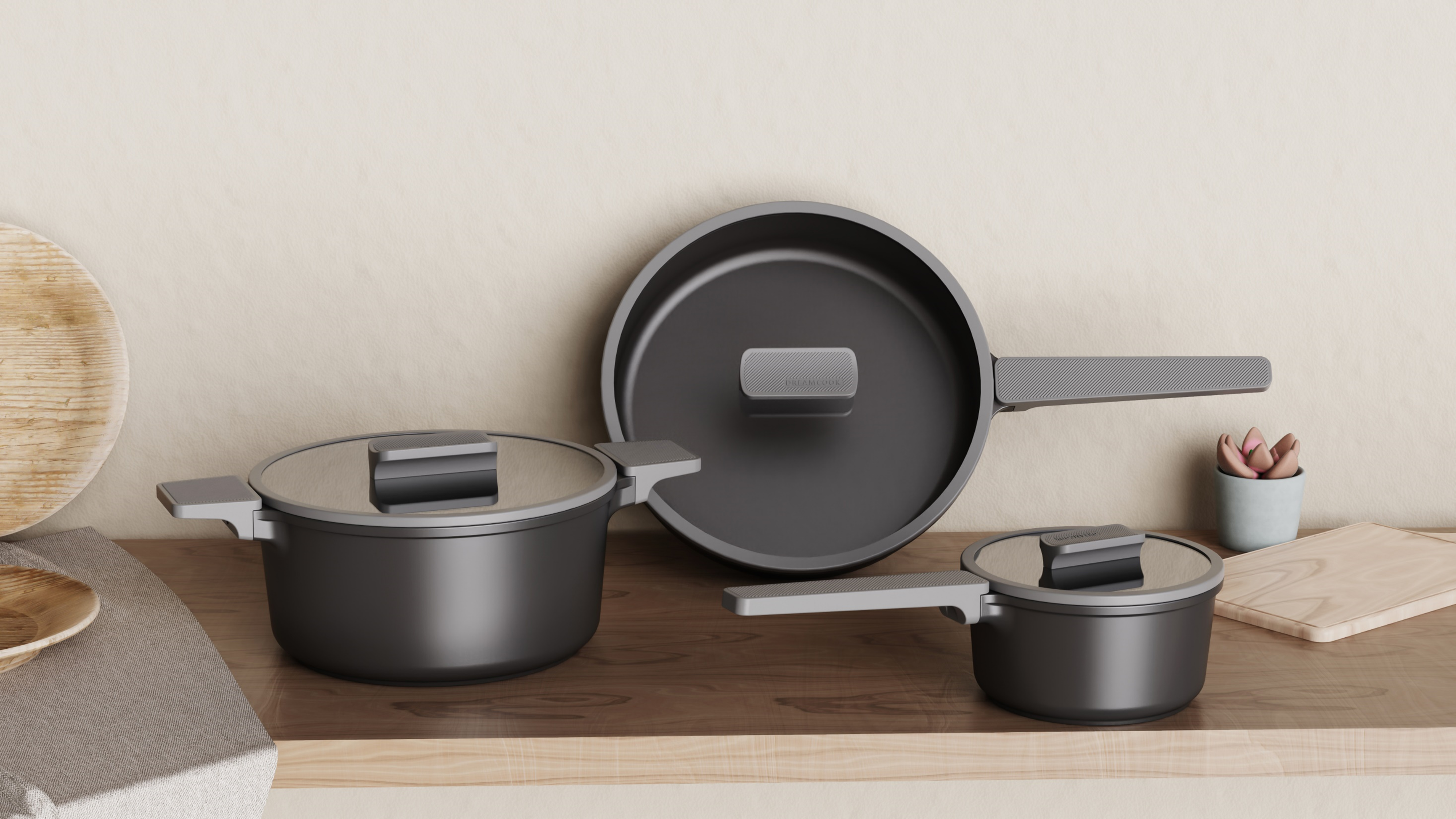 Pot design，cookware，Appearance design，Structural design，non-stick cookware，Cast aluminum pan，pot，
