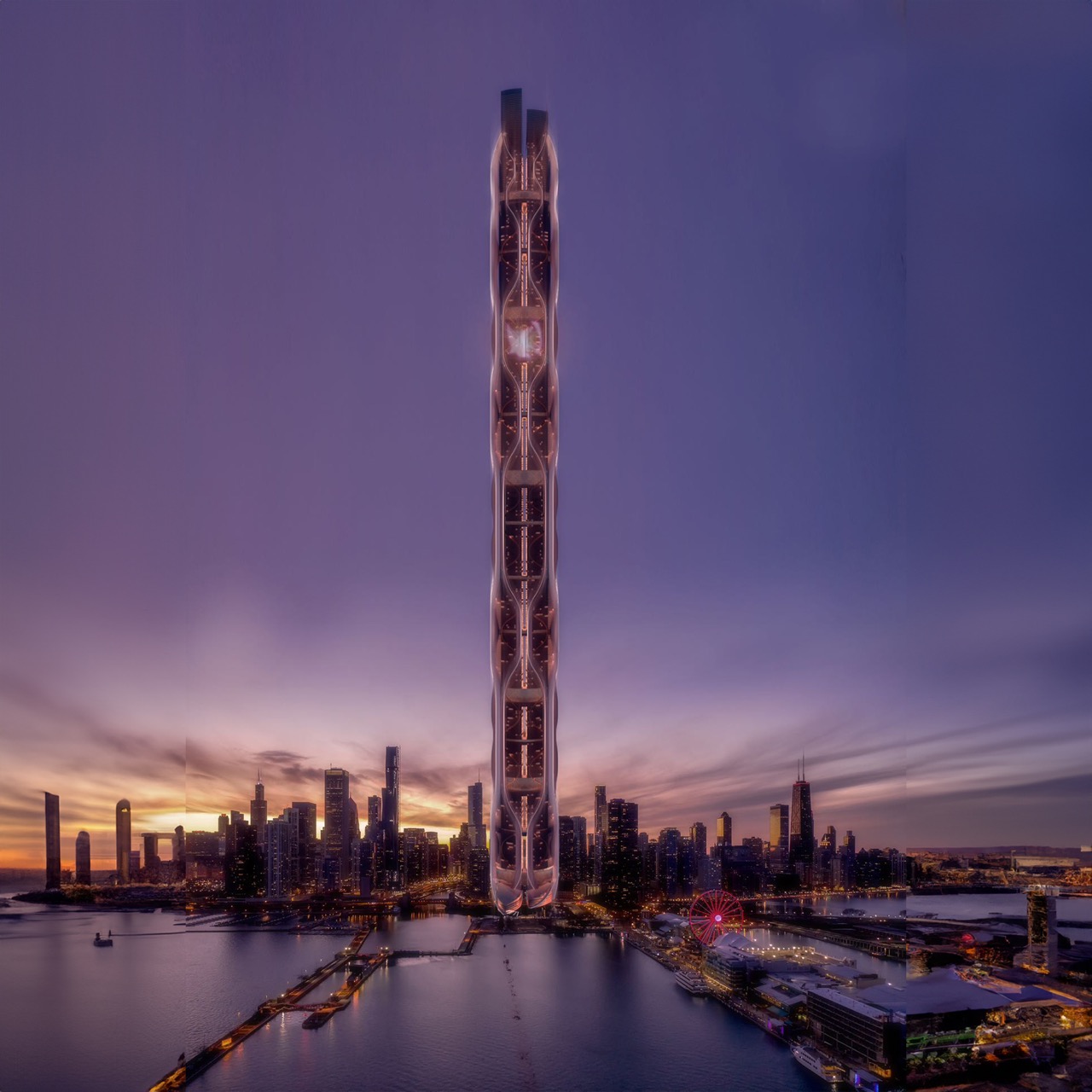Vertical Farm Skyscraper，Architecture，environmental design，ecological architecture，