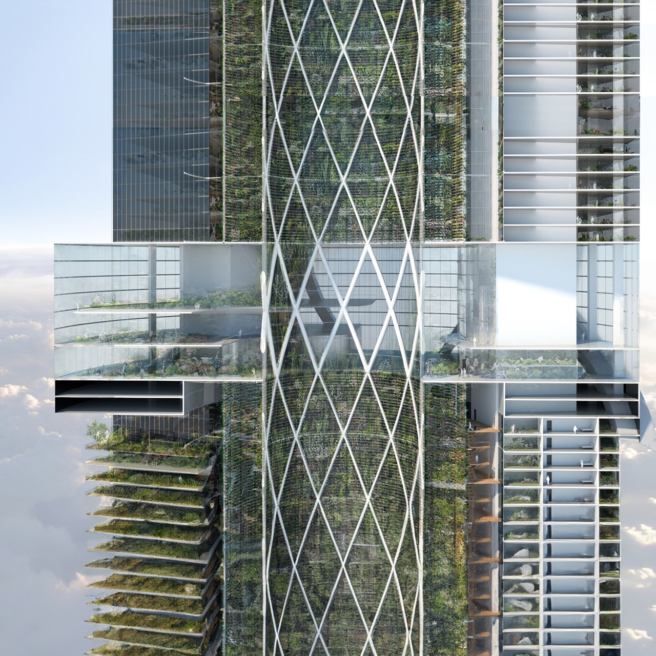 Vertical Farm Skyscraper，Architecture，environmental design，ecological architecture，