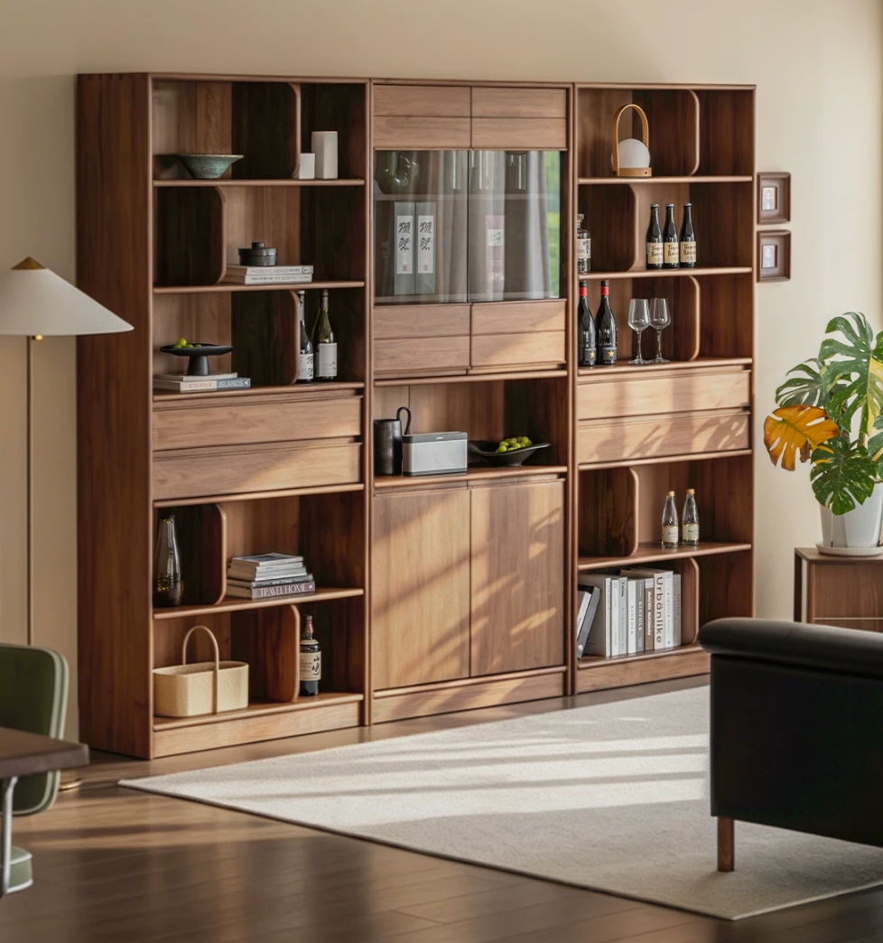 Black walnut furniture，Solid wood furniture，Residential Furniture，furniture design ，Original design，Black Walnut Bookcase，