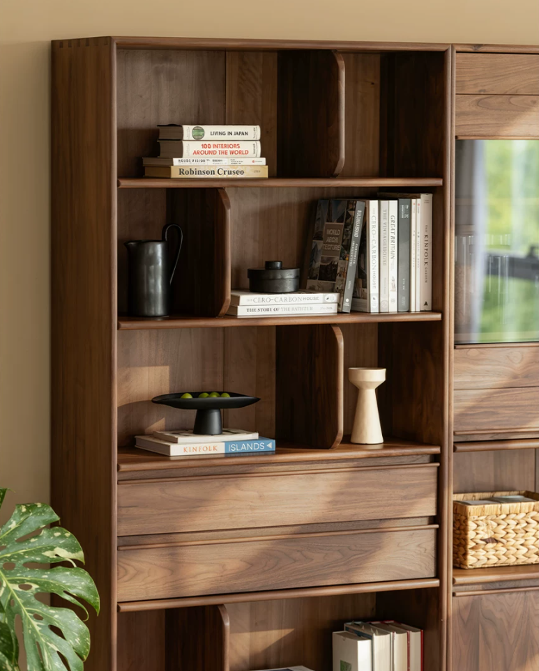 Black walnut furniture，Solid wood furniture，Residential Furniture，furniture design ，Original design，Black Walnut Bookcase，