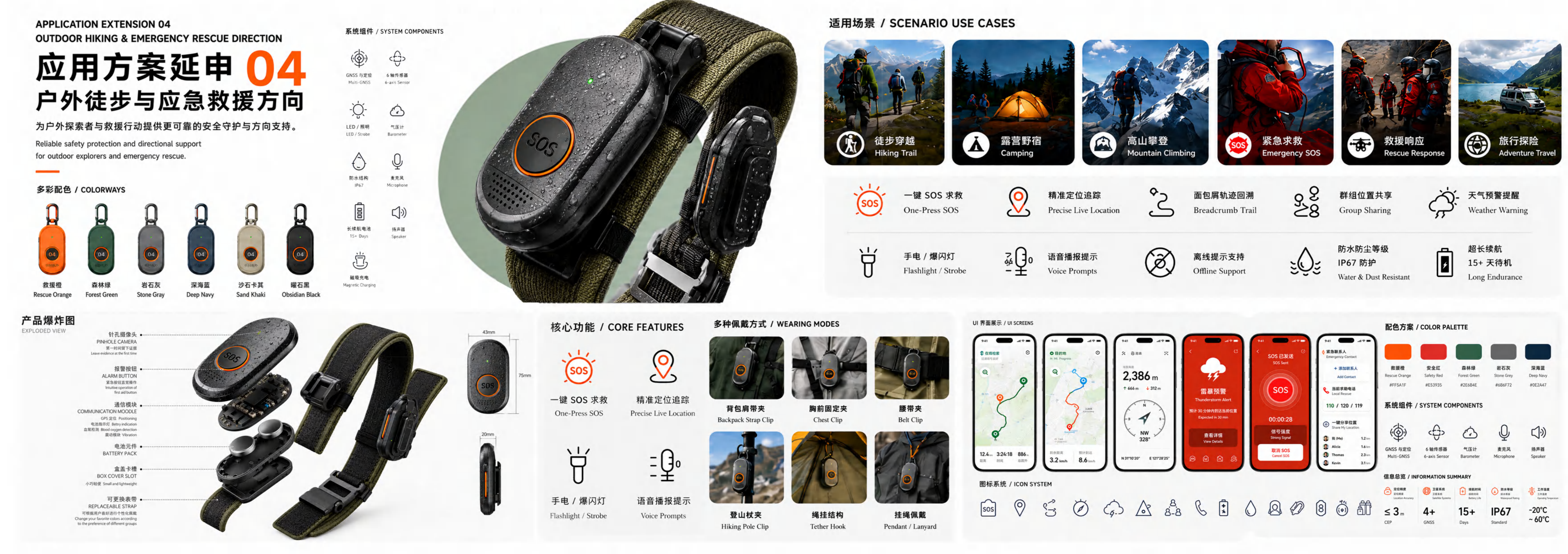 children，the elderly，self-defense and fall prevention，Wearable device，outdoor sport，Outdoor Rescue，Unique female，General design，