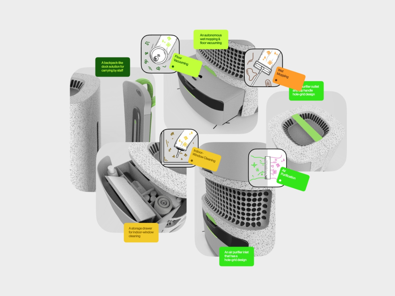 pulito，Commercial cleaning equipment，an electric appliance，Backpack cleaning robot，