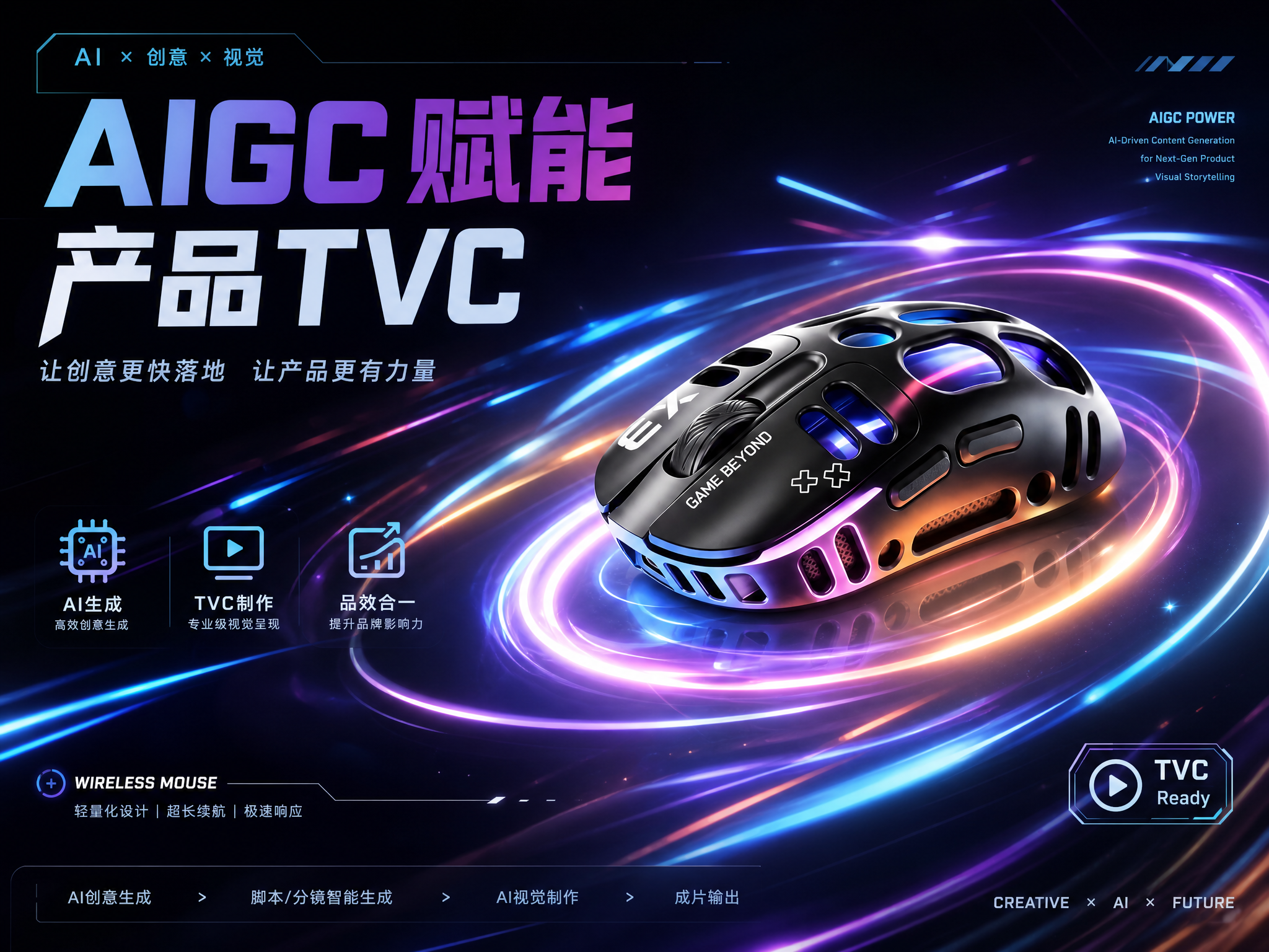 AIGC，Product animation，AI works，Wireless mouse，