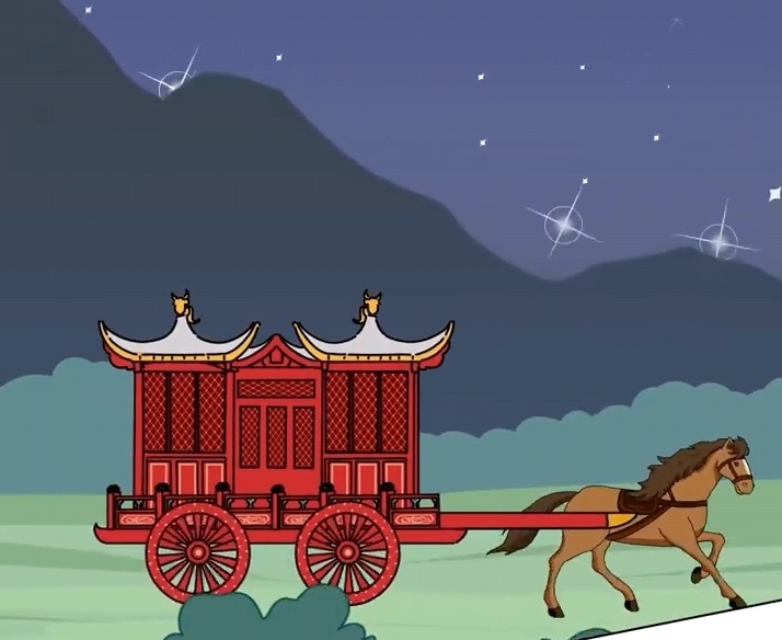When I was a child's dream carriage sedan chair when I was a child's favorite# mysterious night，